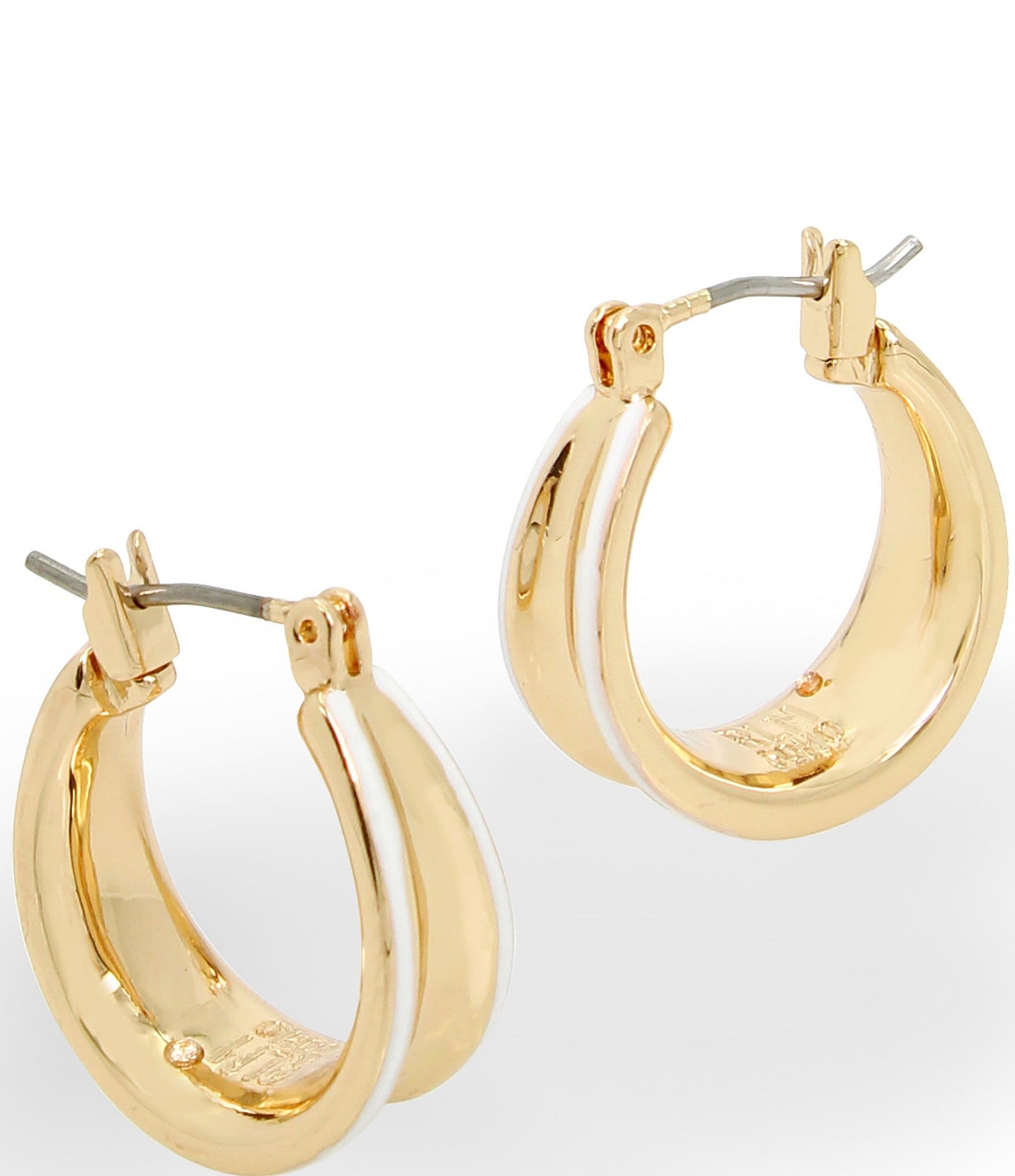 Robert Lee Morris Soho Molten Patina Curved Huggie Mini Hoop Earrings