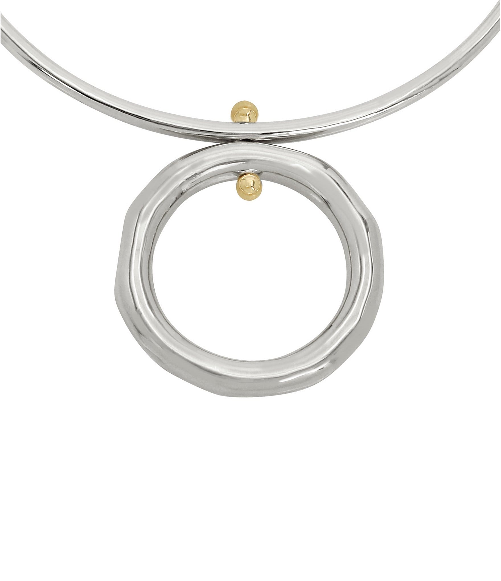 Robert Lee Morris Soho Open Circle Pendant Wire Statement Necklace