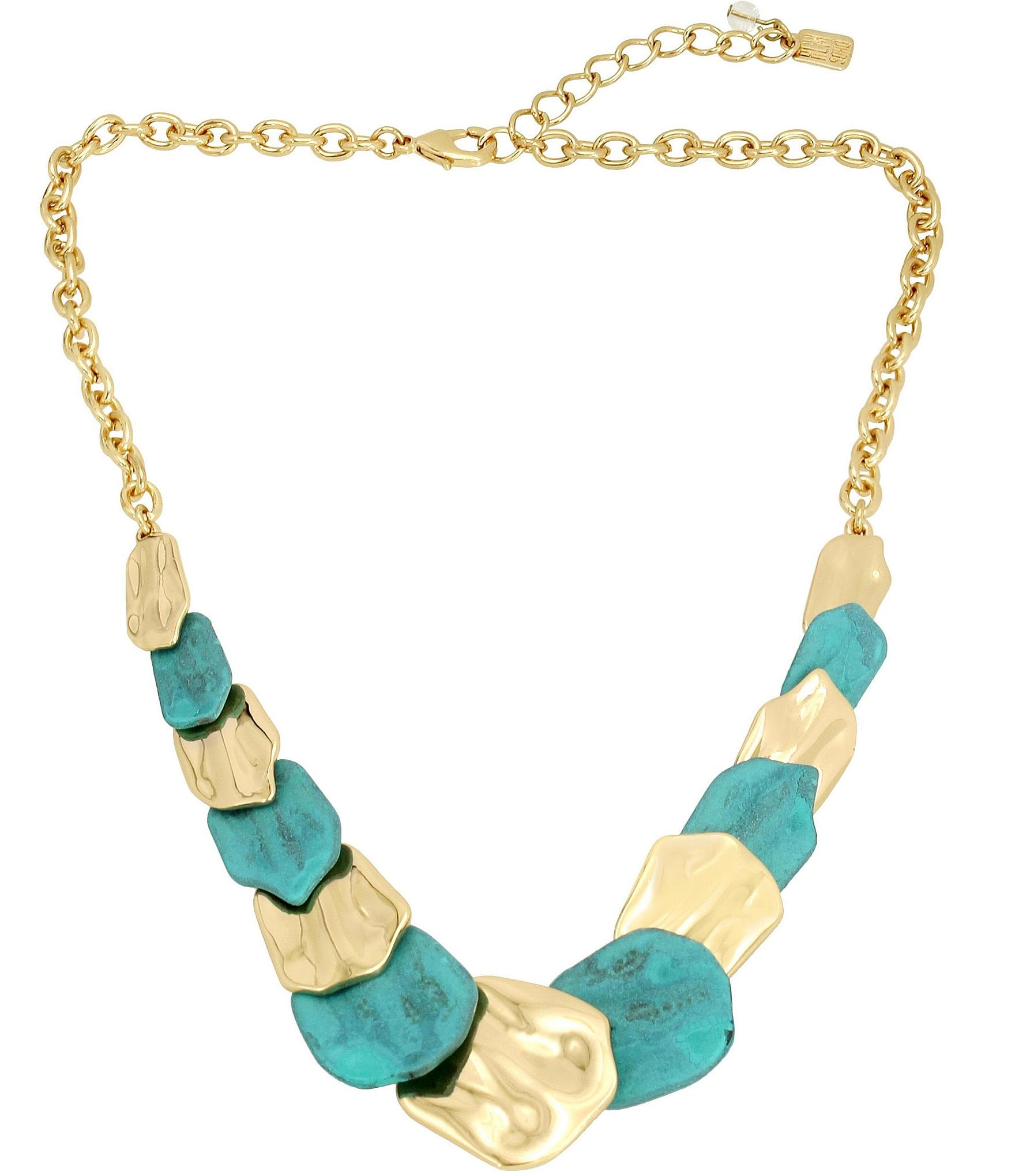 Robert Lee Morris Soho Patina Petal Layered Bib Collar Necklace