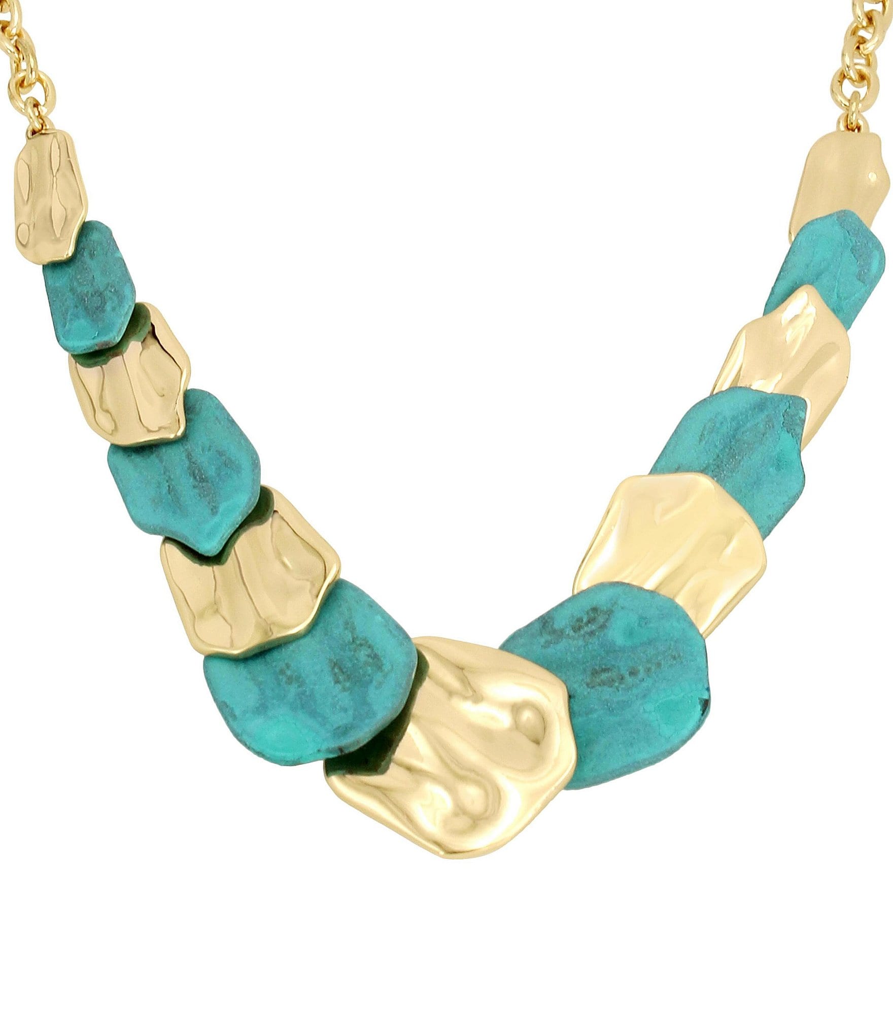 Robert Lee Morris Soho Patina Petal Layered Bib Collar Necklace