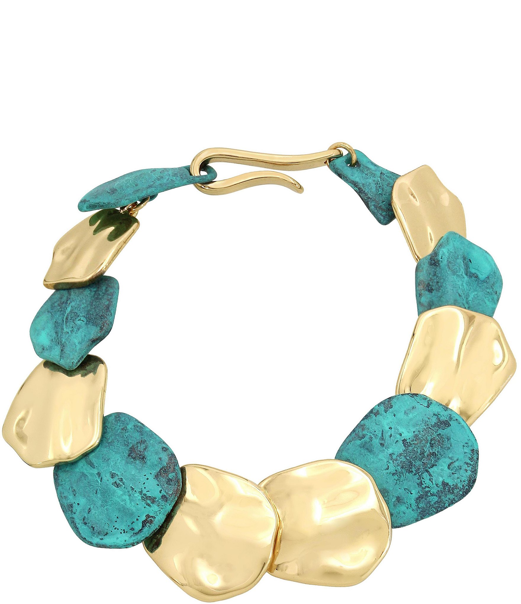 Robert Lee Morris Soho Patina Petal Layered Line Bracelet