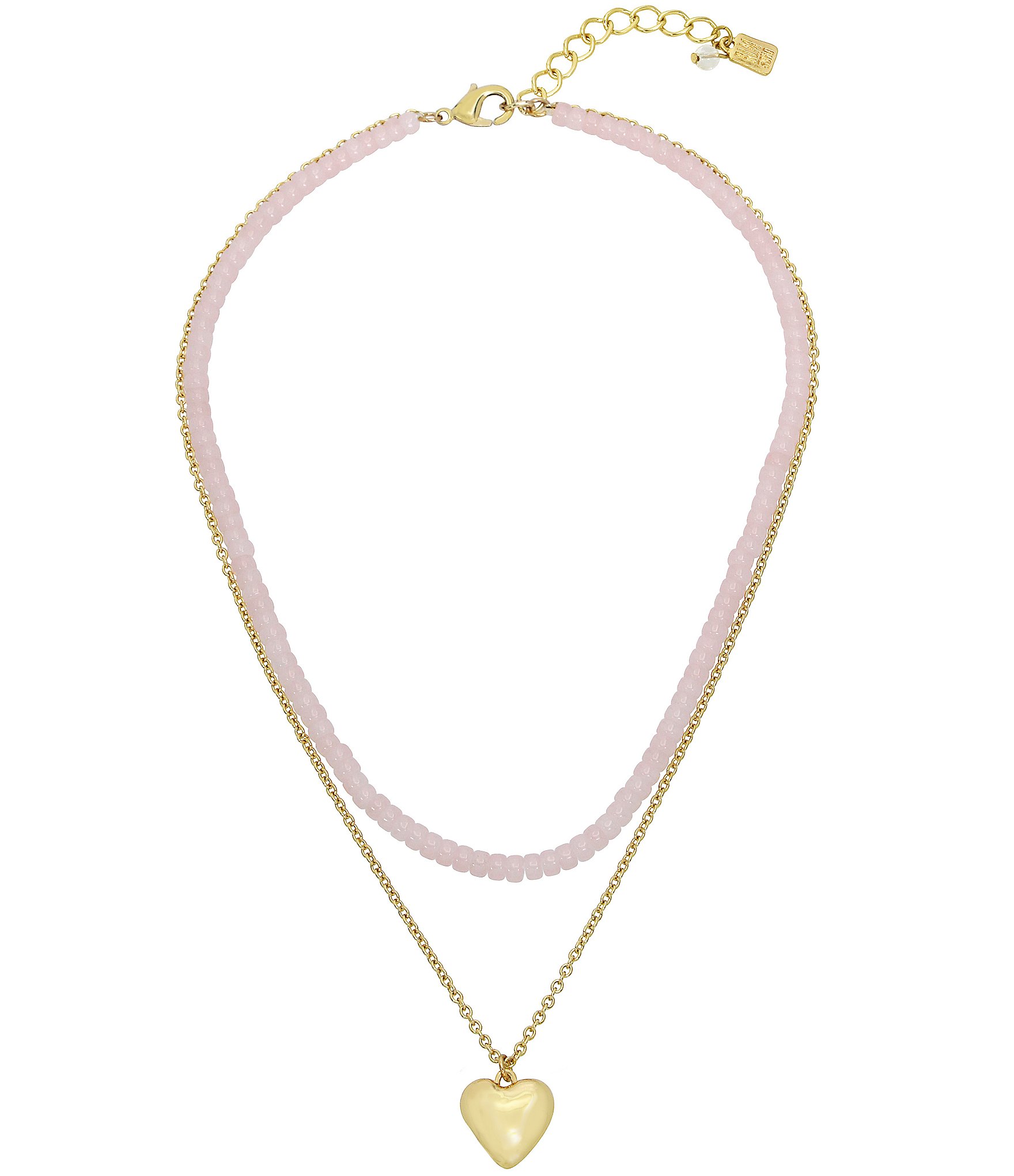 Robert Lee Morris Soho Puffy Heart Short Multi-Strand Pendant Necklace