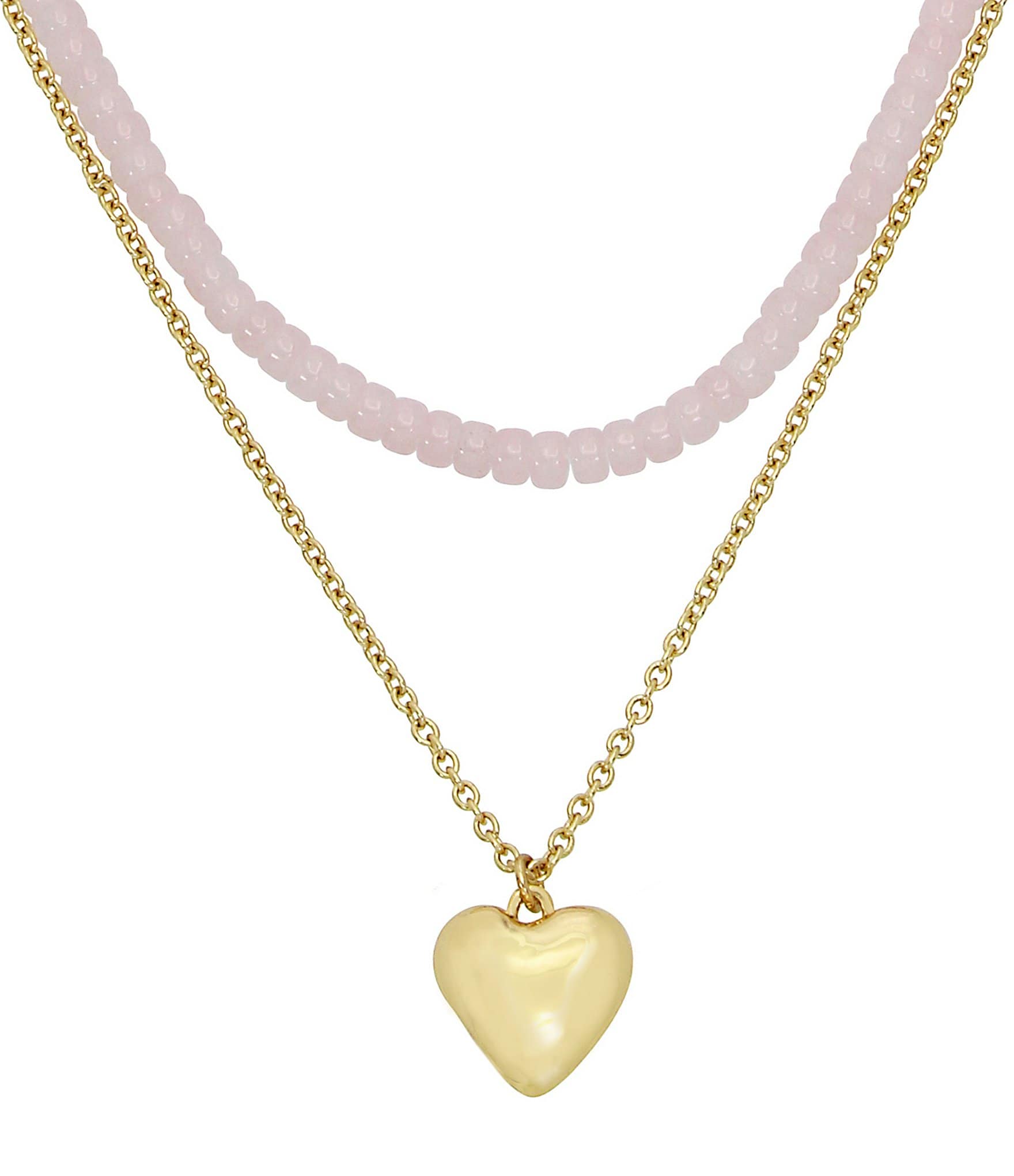 Robert Lee Morris Soho Puffy Heart Short Multi-Strand Pendant Necklace