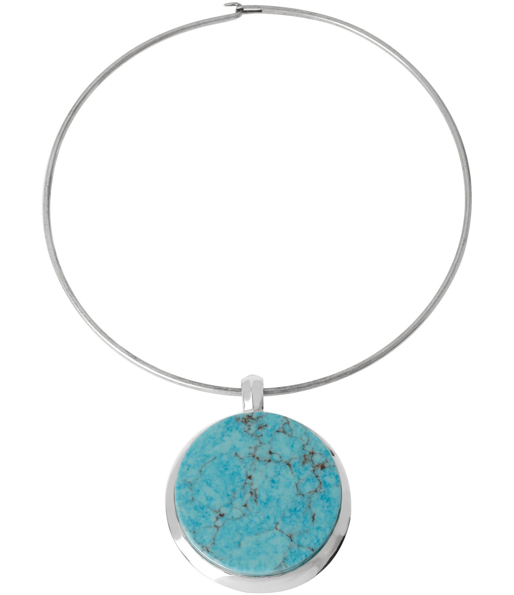 Robert Lee Morris Soho Round Turquoise Pendant Wire Choker Necklace |  Dillard's