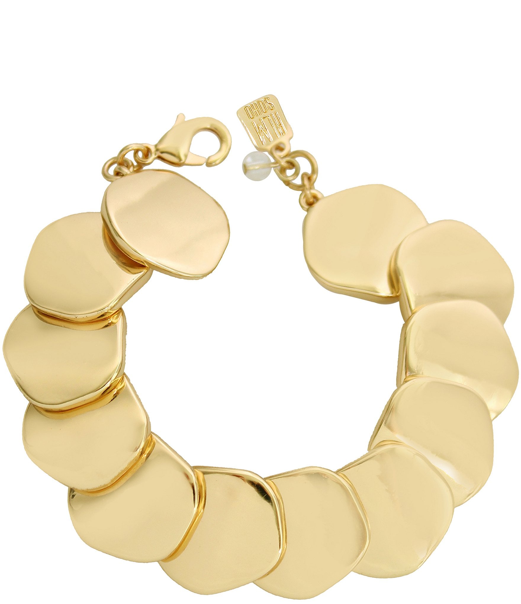 Robert Lee Morris Soho Sculpted Disc Link Line Bracelet