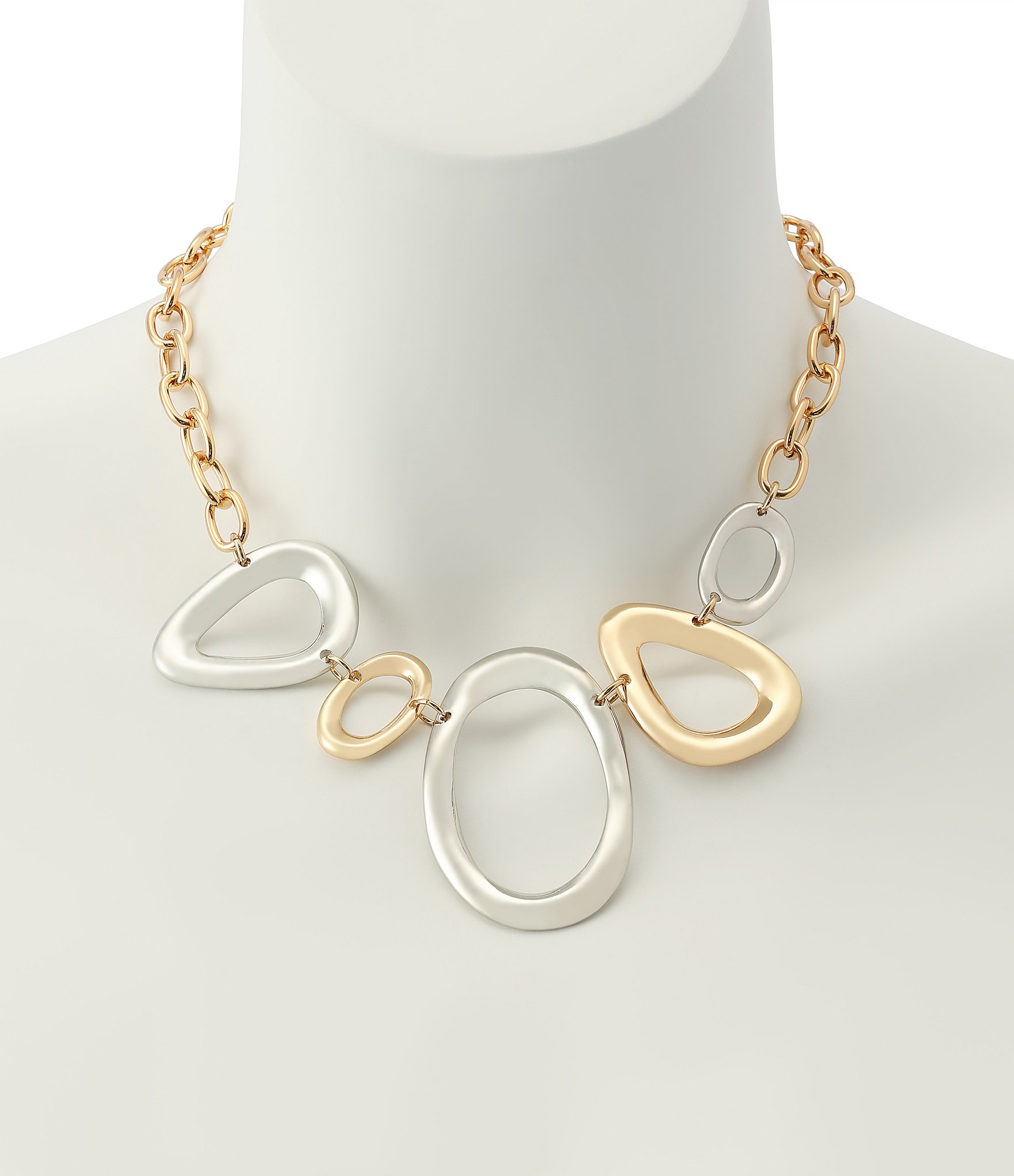 Robert Lee Morris Soho Sculpted Link Bib Collar Necklace