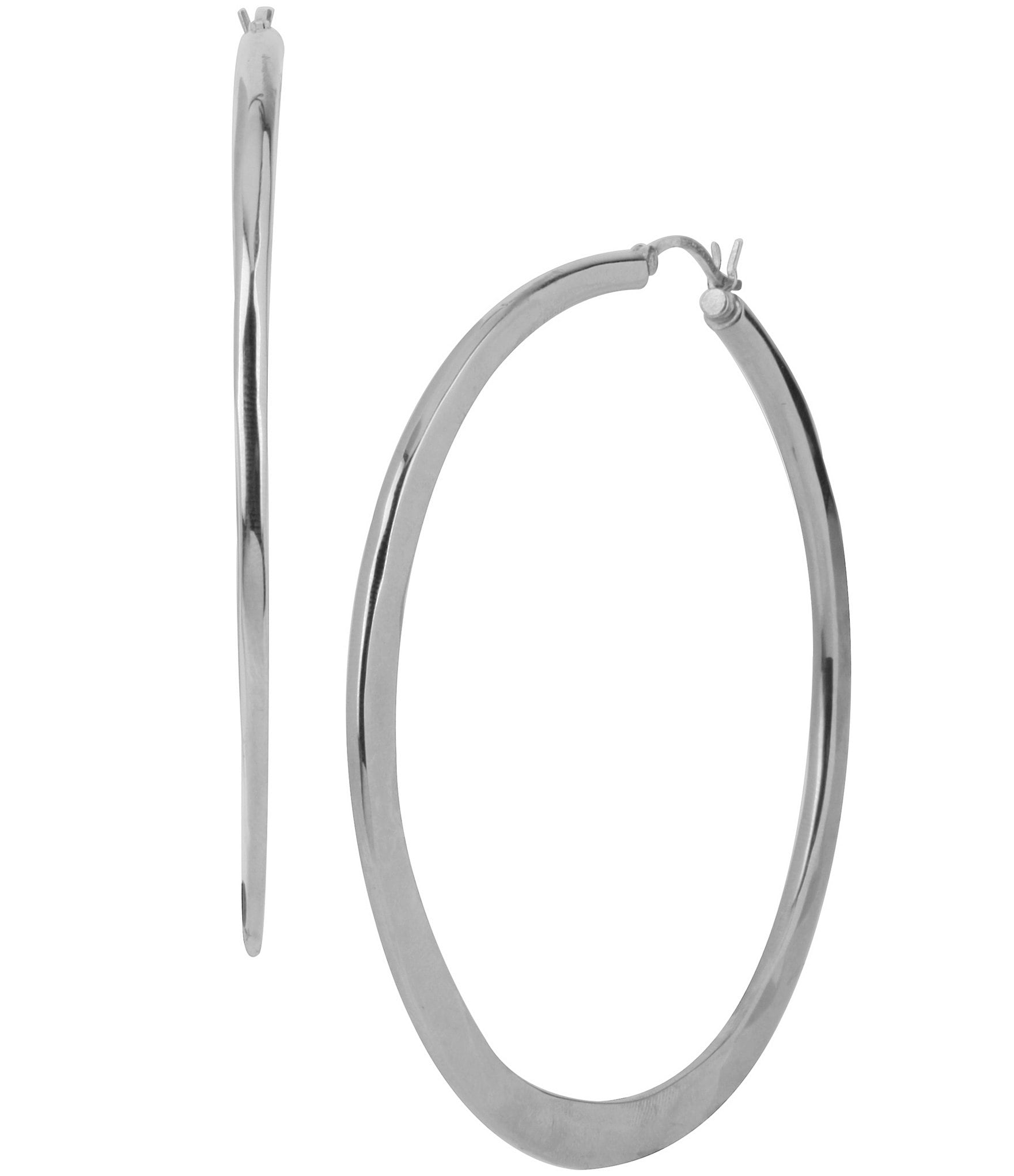 Robert Lee Morris Soho Silver Plated Hammered Hoop Earrings