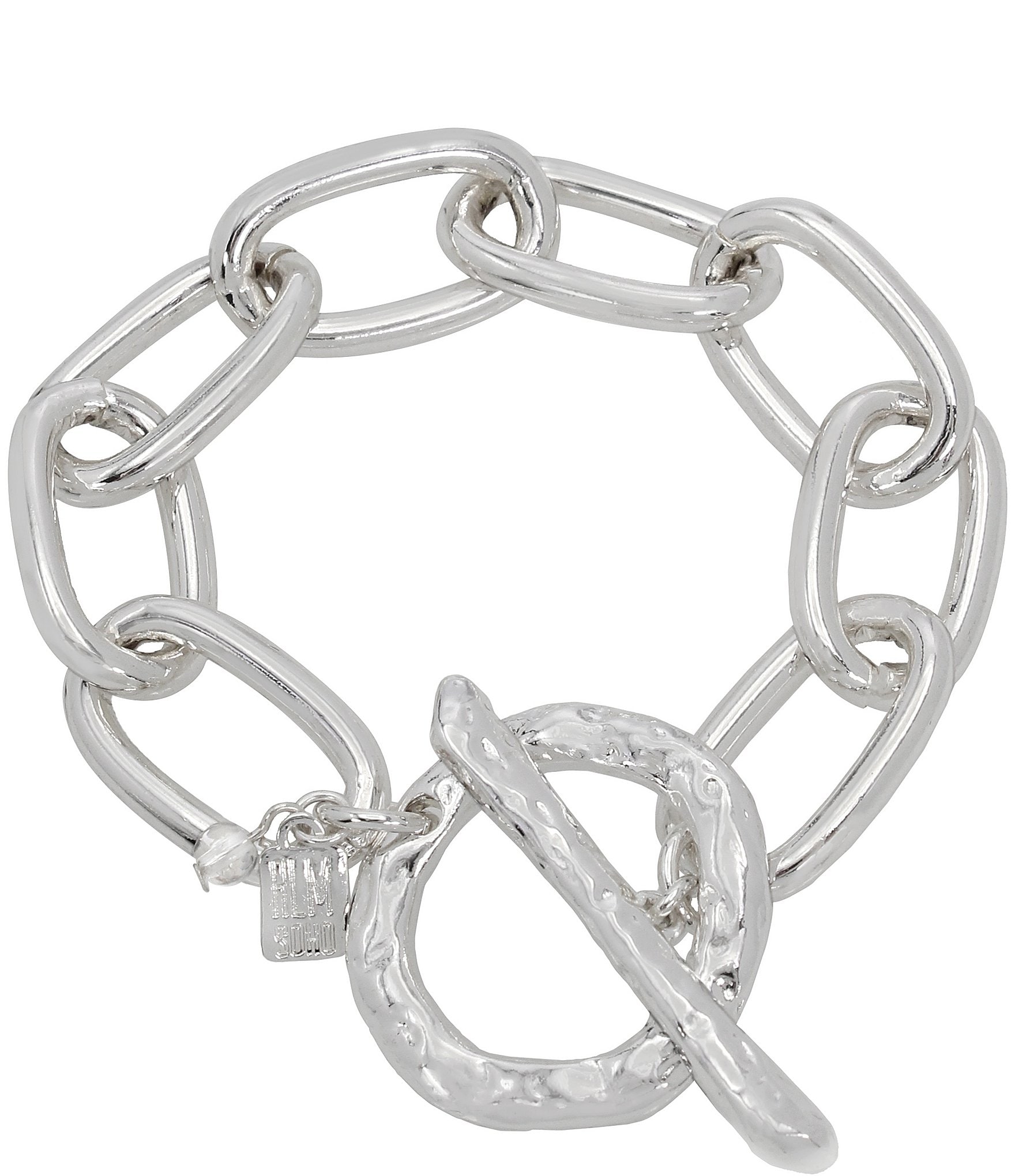 Robert Lee Morris Soho Textured Chain Link Toggle Line Bracelet