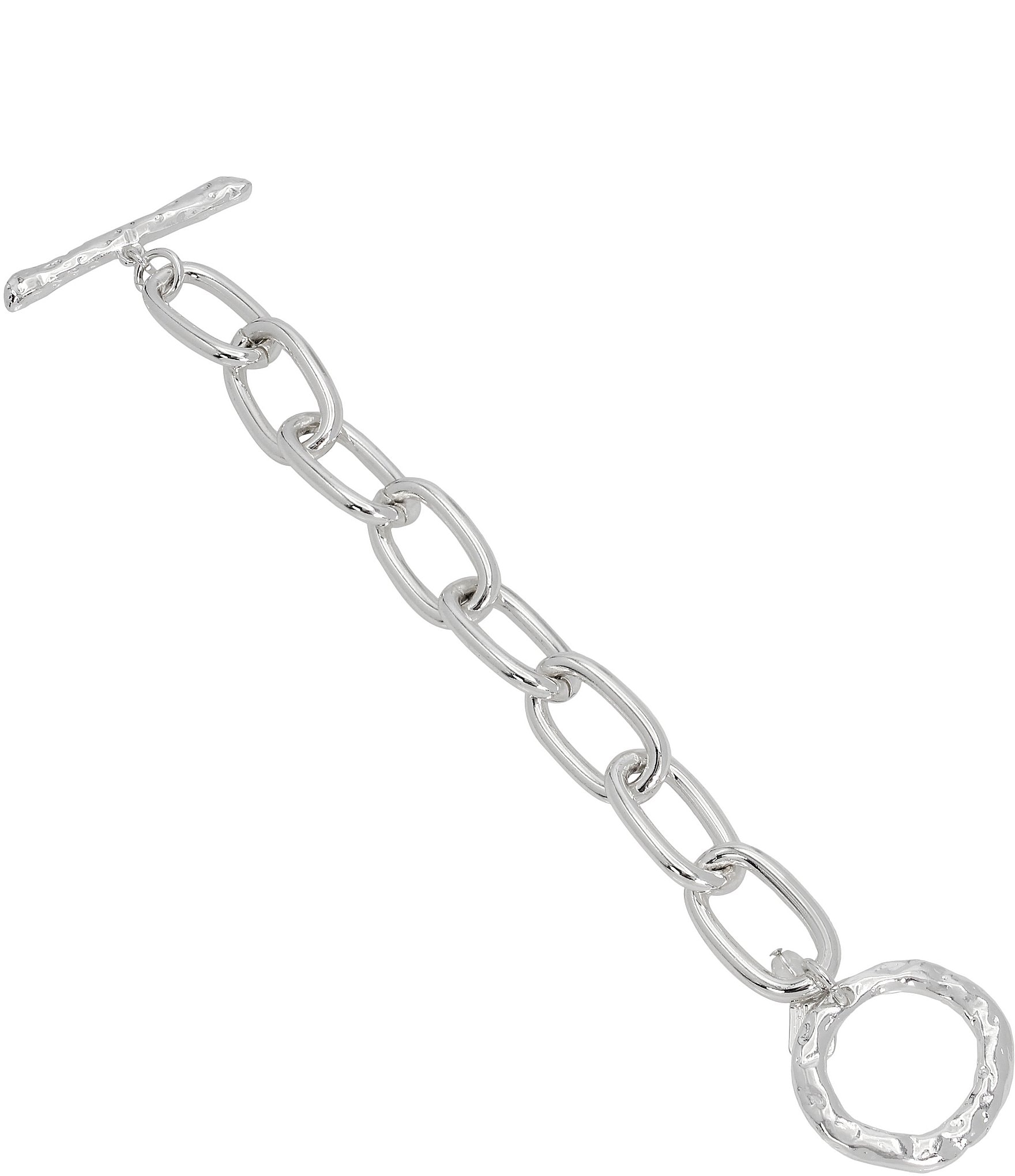 Robert Lee Morris Soho Textured Chain Link Toggle Line Bracelet