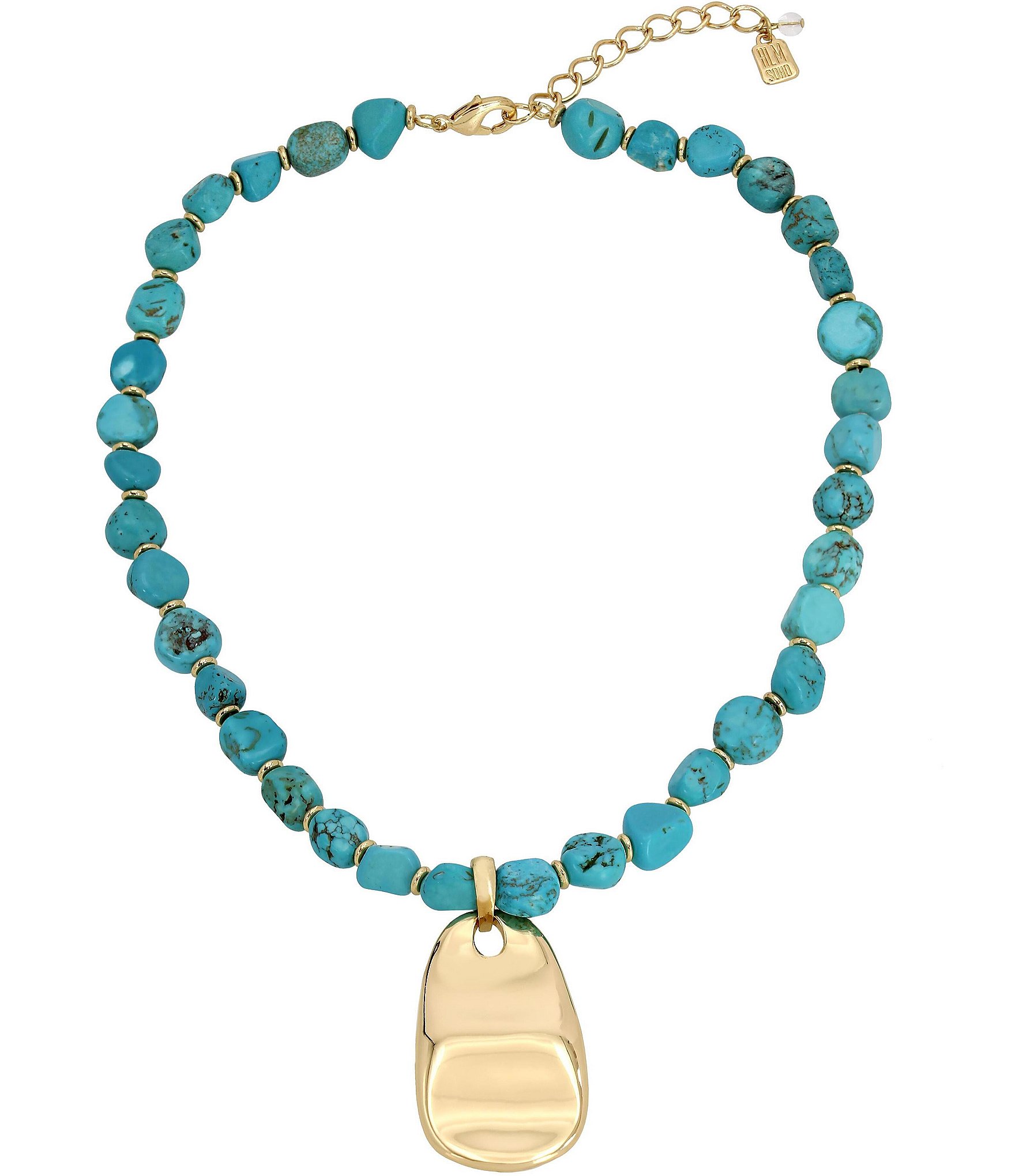 Robert Lee Morris Soho Turquoise Petal Short Pendant Necklace