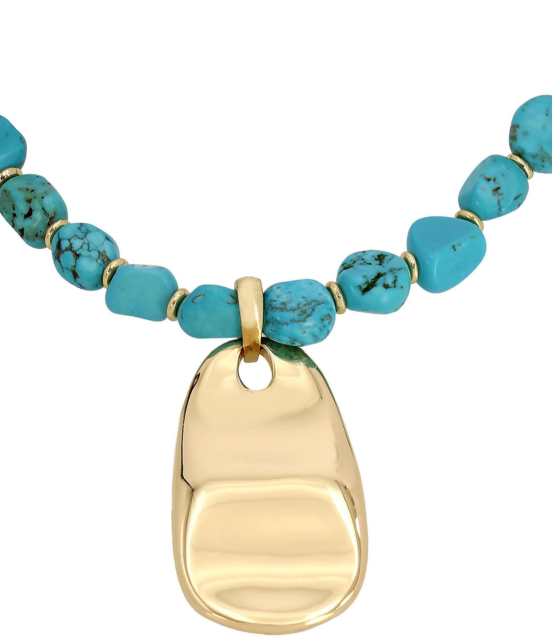 Robert Lee Morris Soho Turquoise Petal Short Pendant Necklace