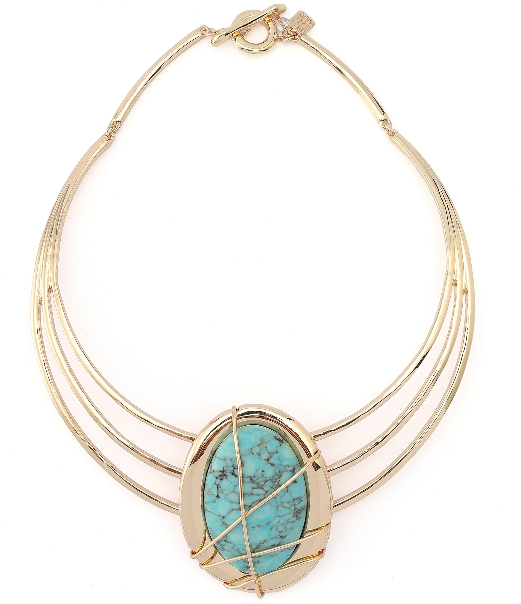 Robert Lee Morris Soho Turquoise Stone Statement Collar Necklace
