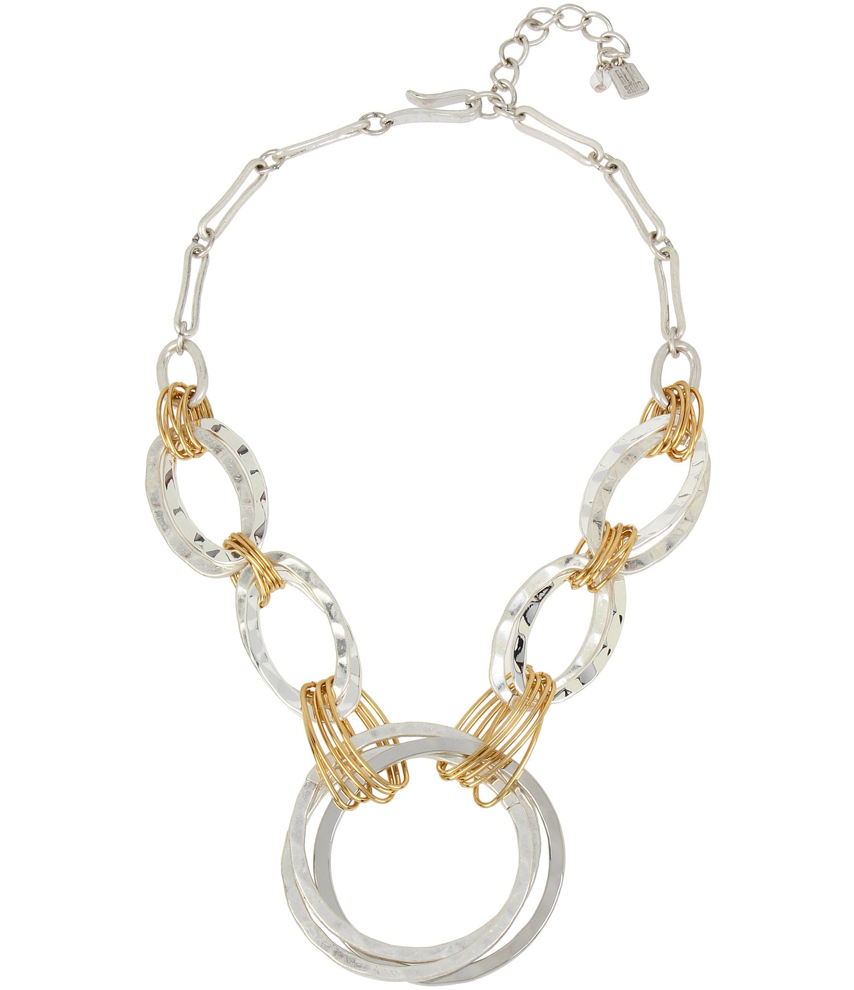 Robert Lee Morris Soho Wire-Wrapped Hammered Circle Frontal Statement  Necklace | Dillard's