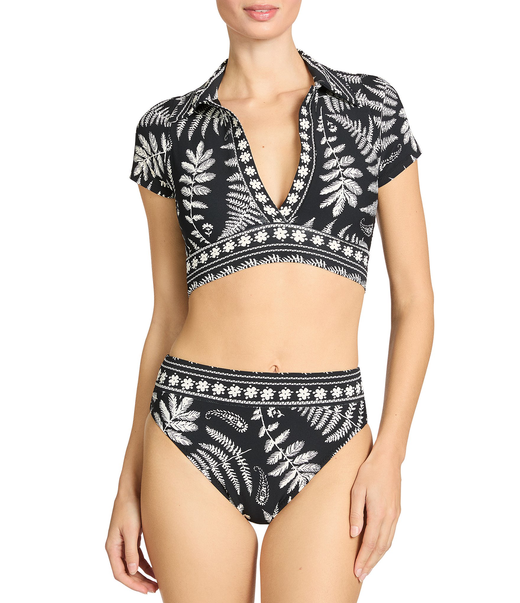 ROBIN PICCONE Hailey Moderate Coverage High Waist Swim Bottom