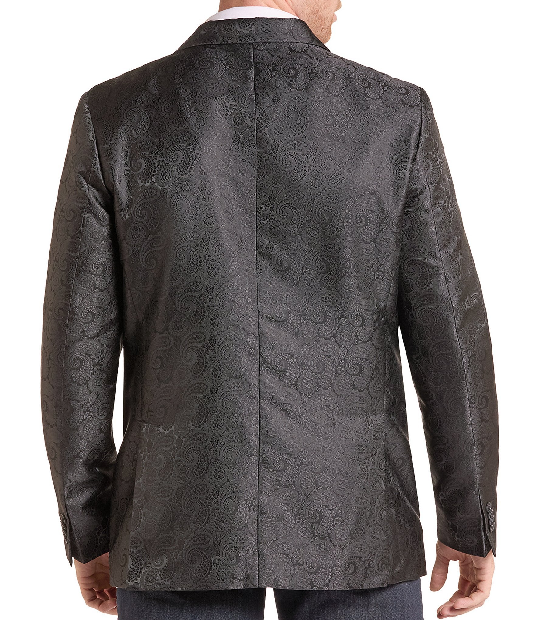 Rock & Roll Denim Black Jacquard Paisley Sport Coat