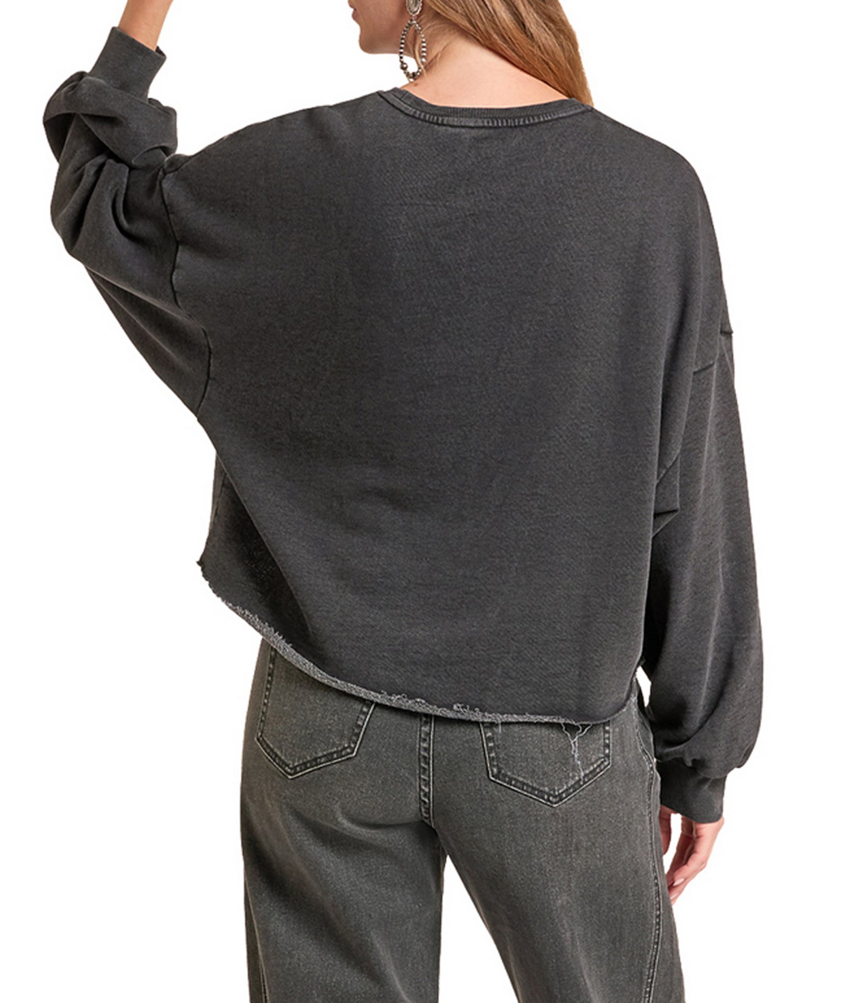 Rock & Roll Washed Studded Sweatshirt