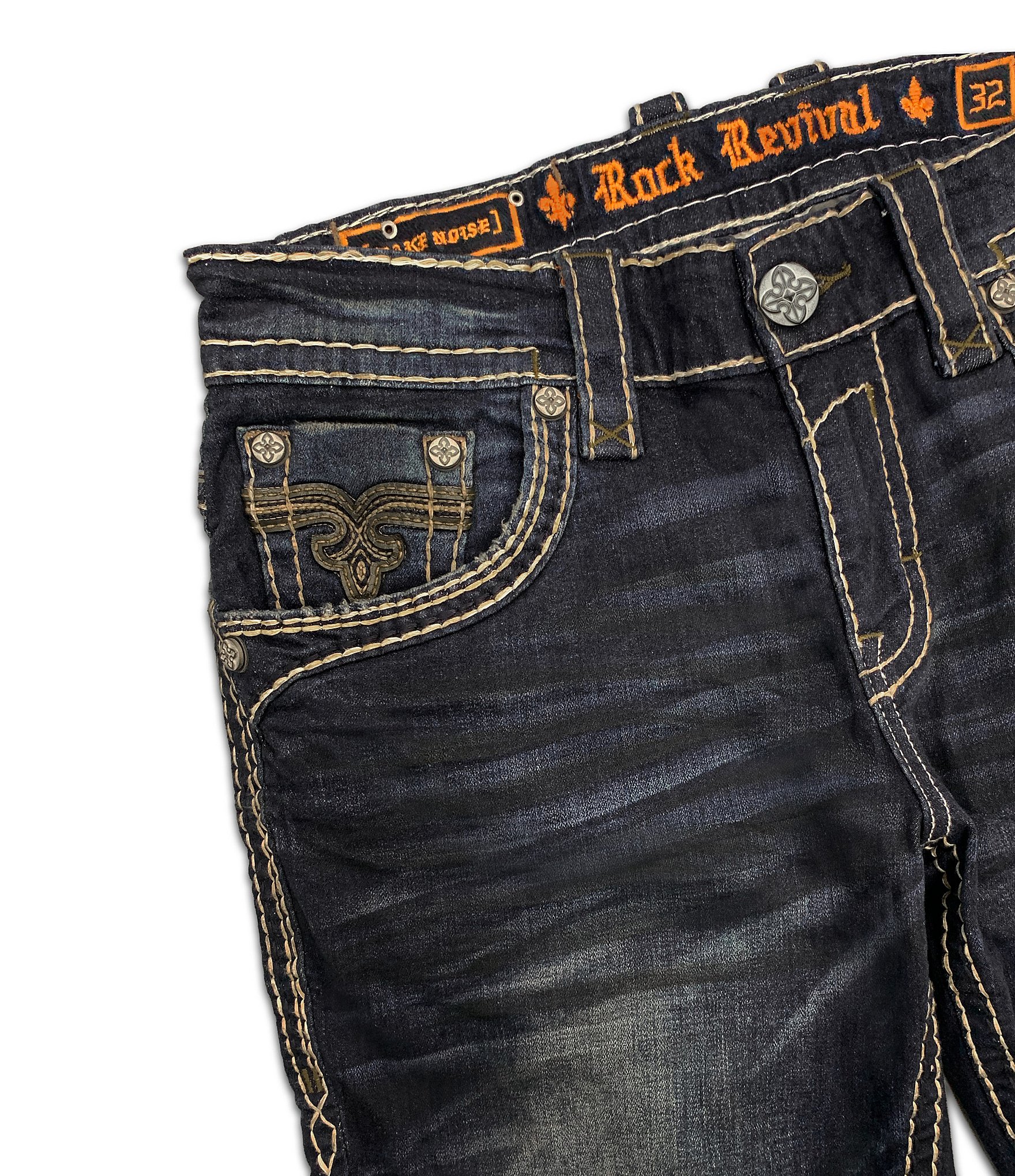 Rock Revival 32 Bootcut Embroidered Jeans