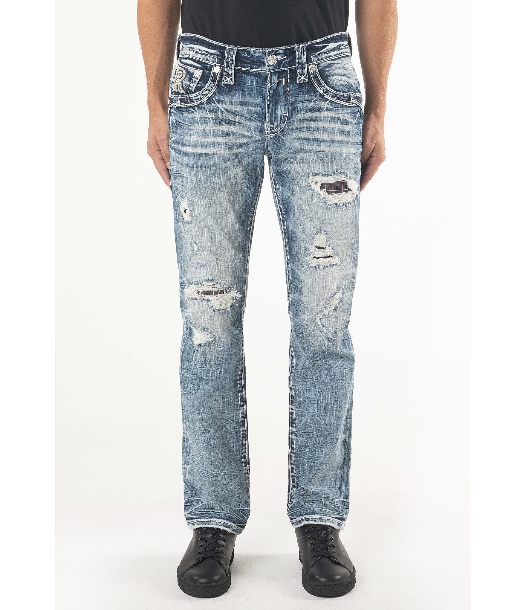 Rock Revival Arjan Straight Leg Destructed Jeans