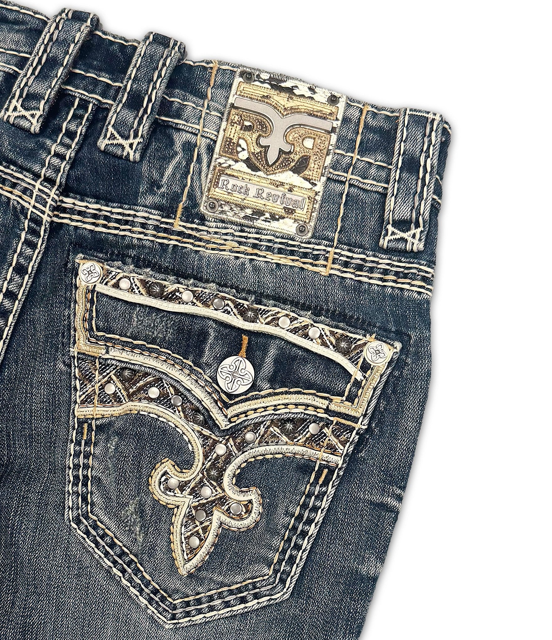 Rock Revival Brayen Straight Fit Fleur-De-Lis Jeans