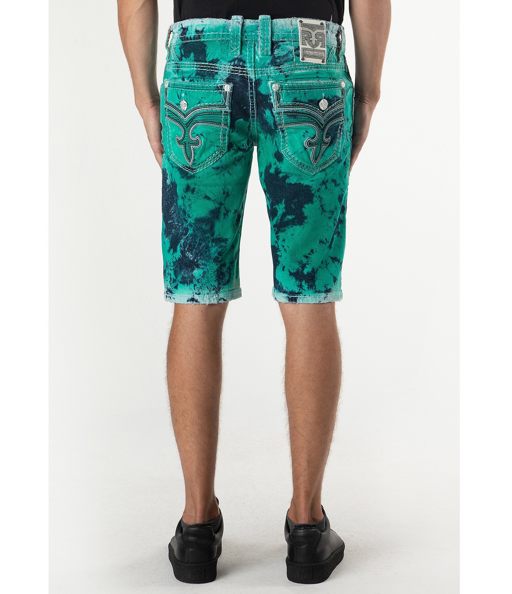 Rock Revival Brayen Tye-Dye 14#double; Inseam Shorts