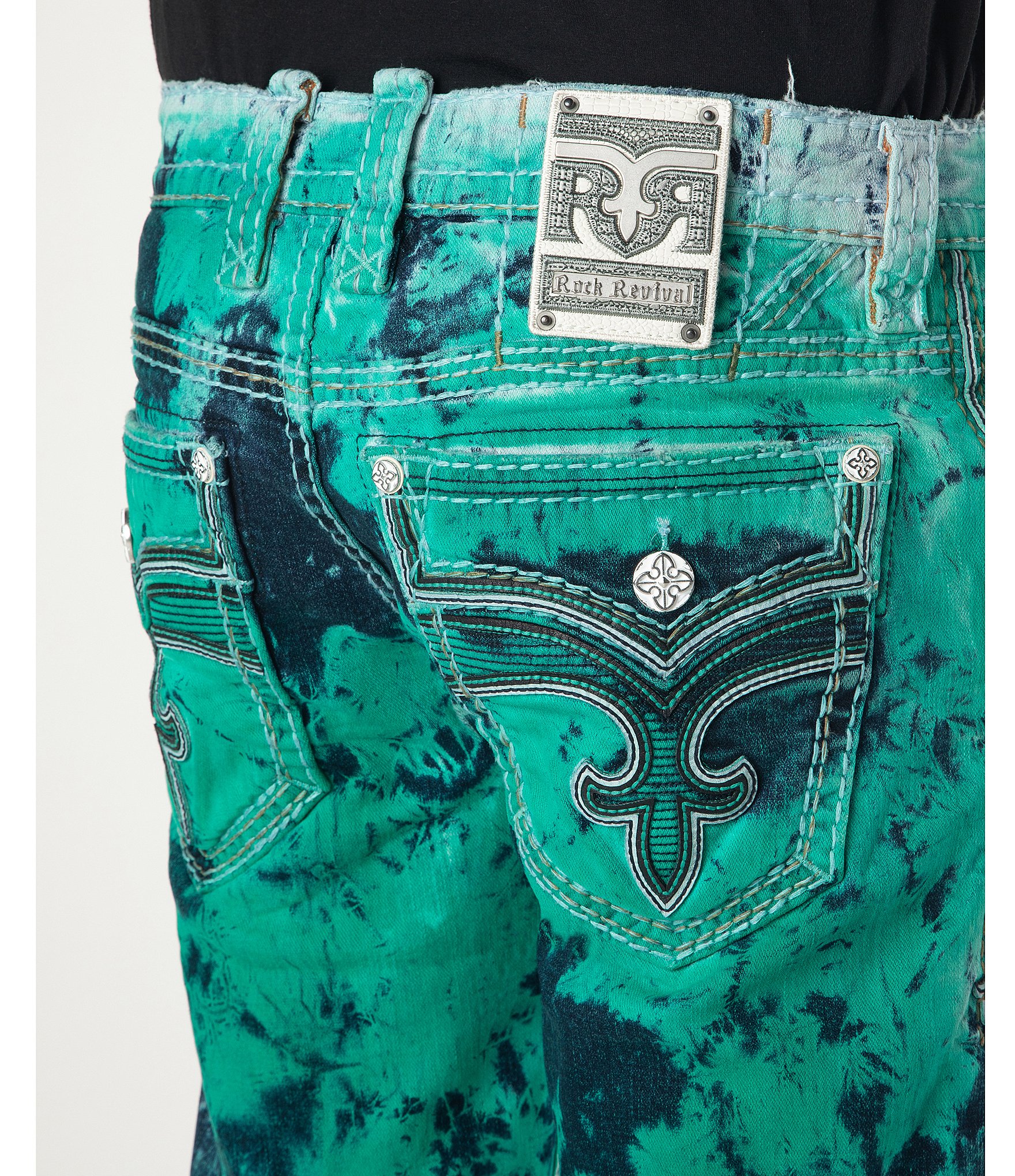 Rock Revival Brayen Tye-Dye 14#double; Inseam Shorts