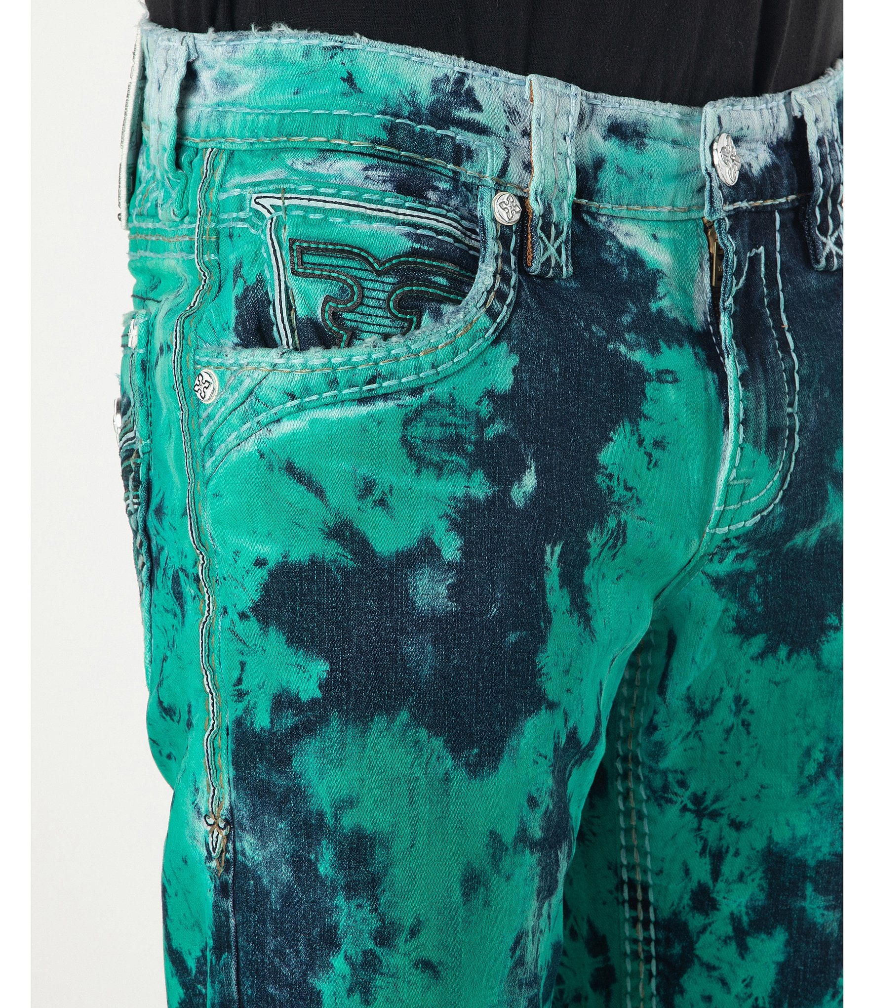 Rock Revival Brayen Tye-Dye 14#double; Inseam Shorts