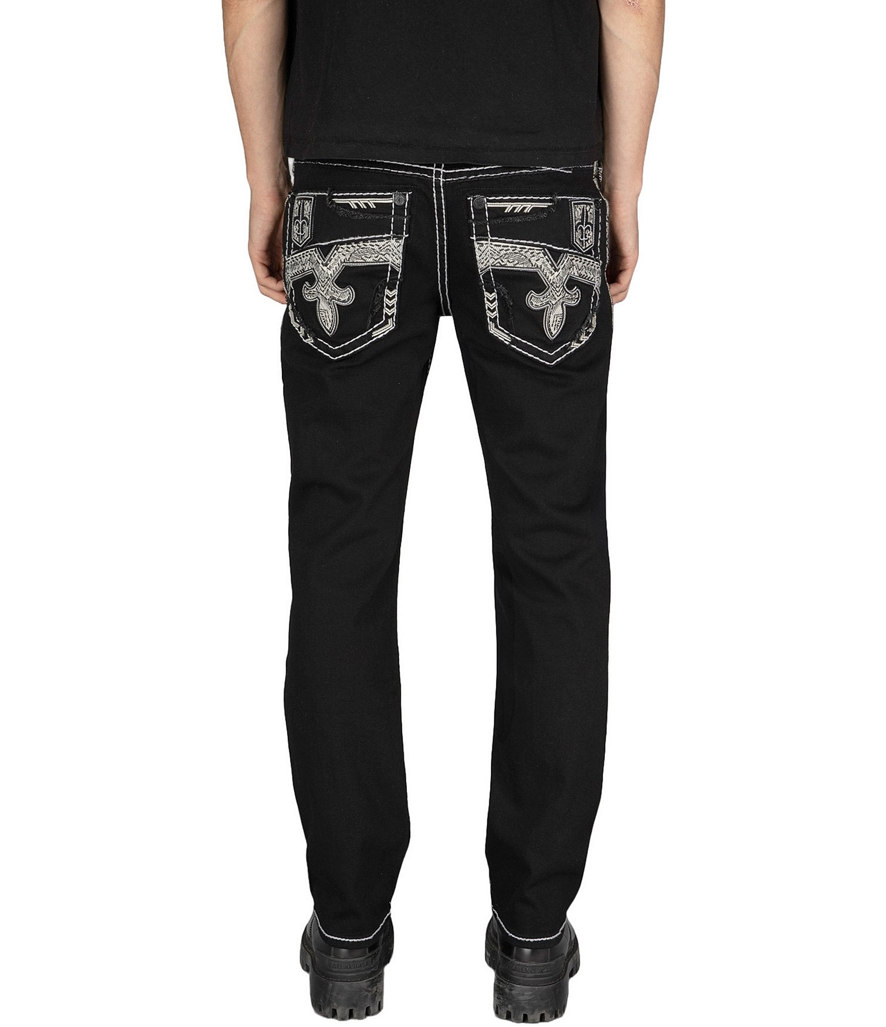 Rock Revival Chance Fleur De Lis Straight Leg Jeans | Dillard's