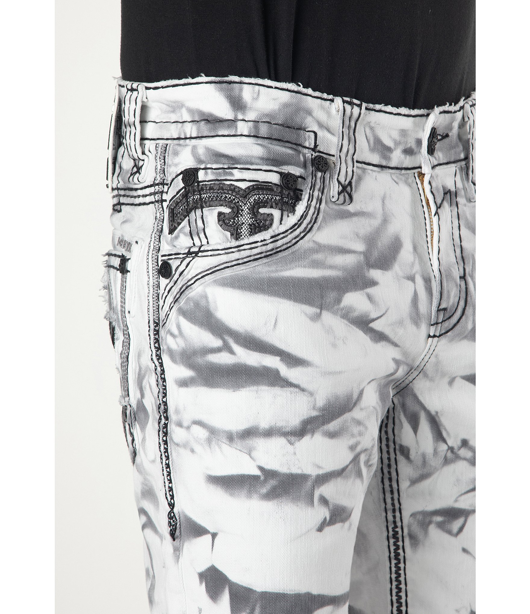 Rock Revival Dagny Tie-Dye 14#double; Inseam Denim Shorts