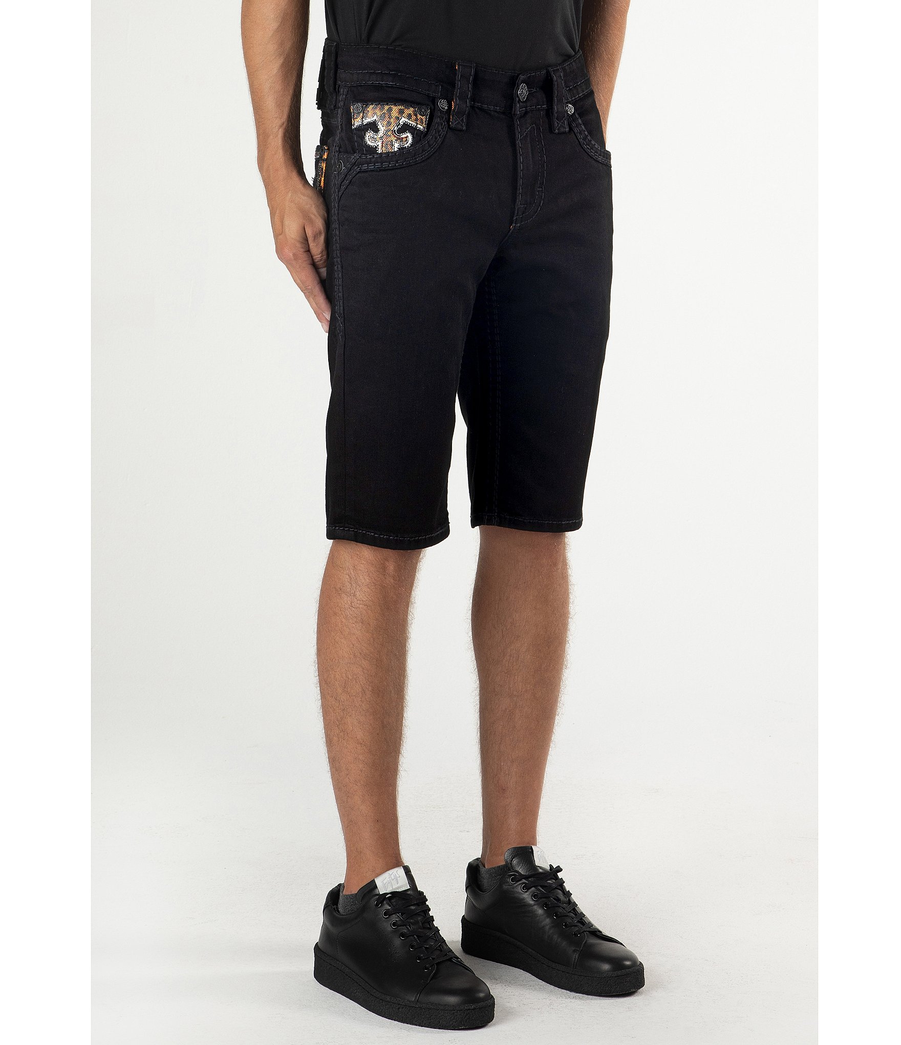 Rock Revival Hansel 14#double; Inseam Denim Shorts