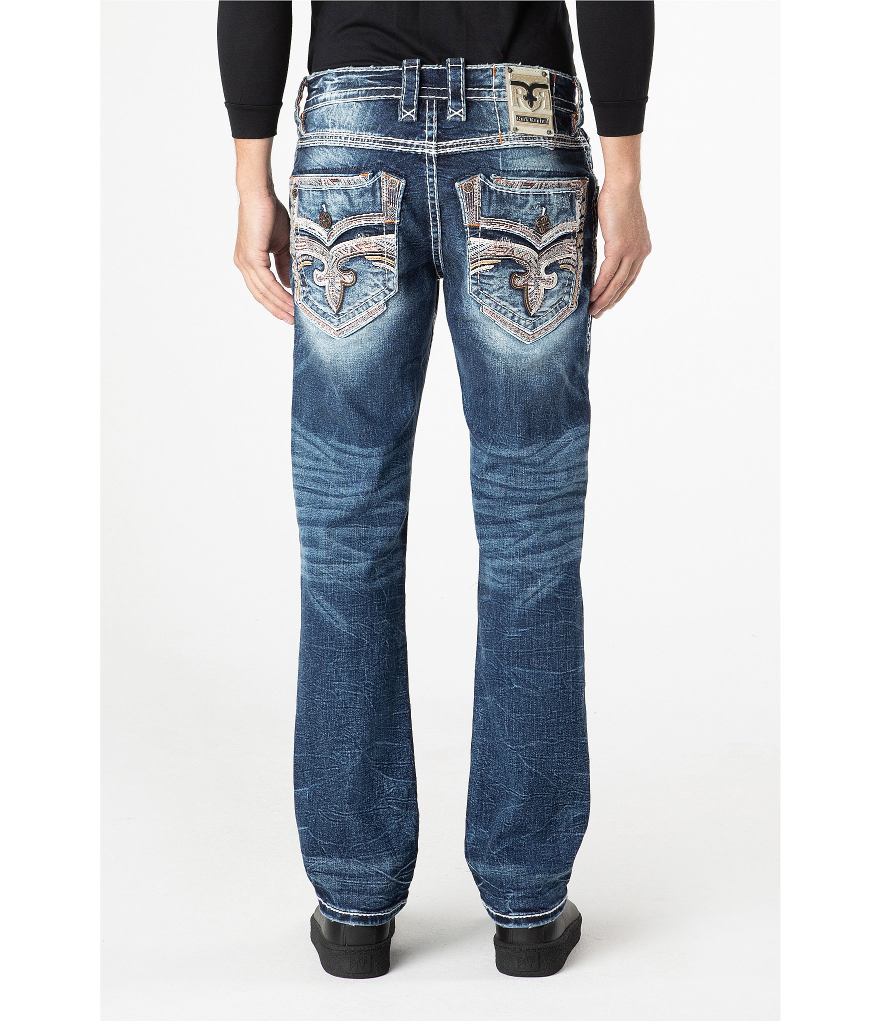 Rock Revival Straight Leg Fleur-De-Lis Denim Jeans | Dillard's