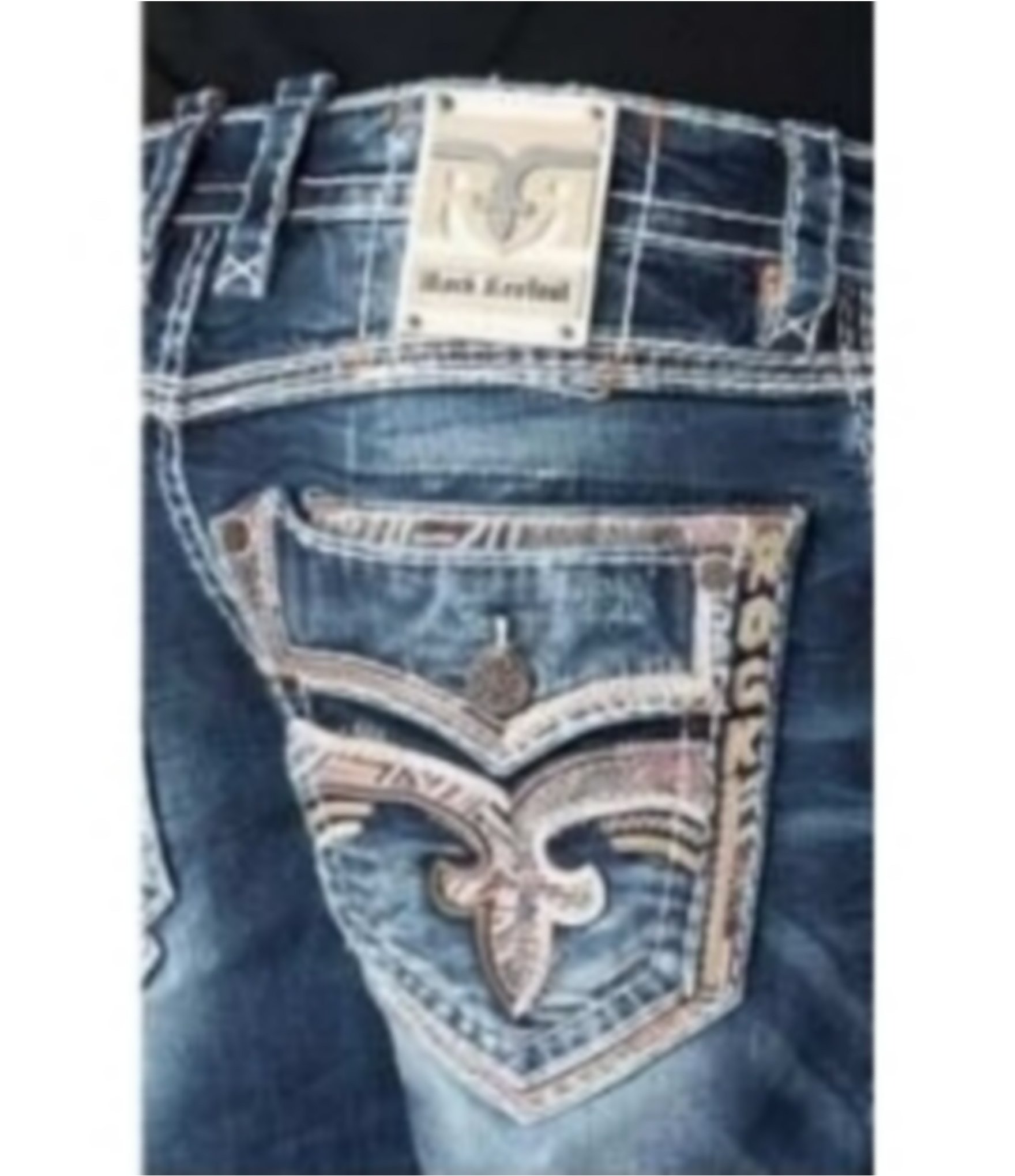 Rock Revival Straight Leg Fleur-De-Lis Denim Jeans