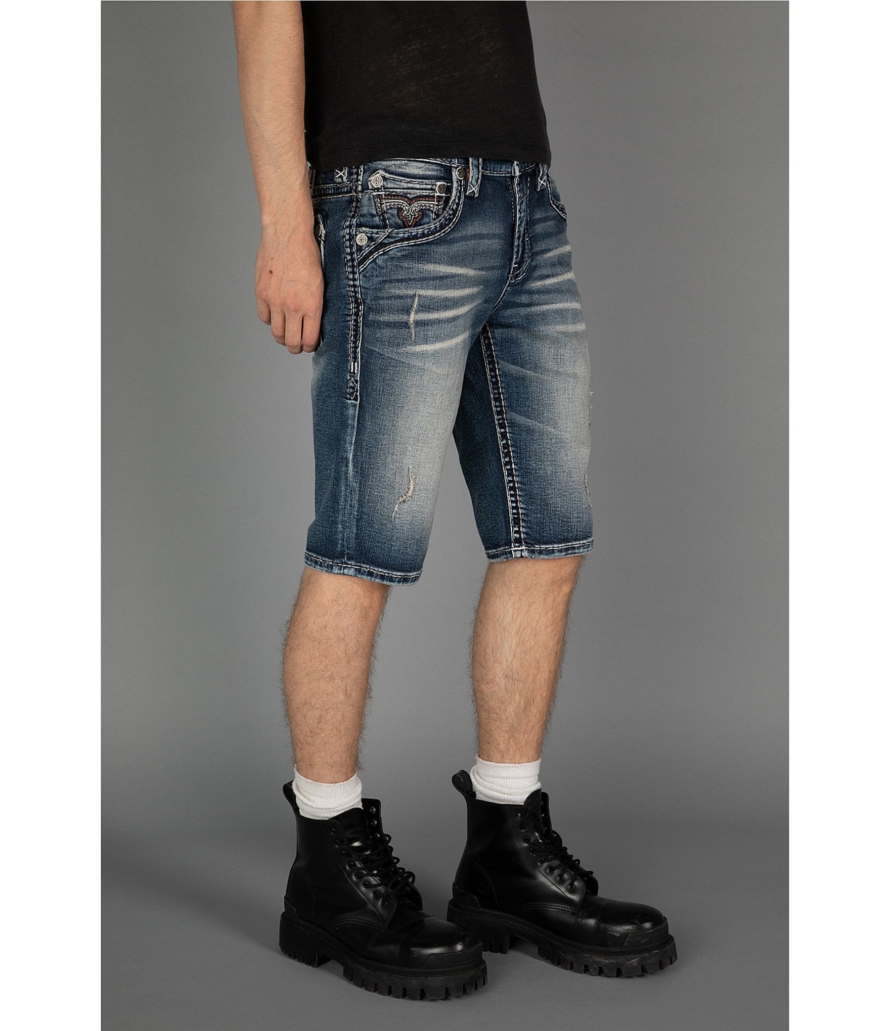Rock Revival Marcelo 13.5#double; Denim Shorts