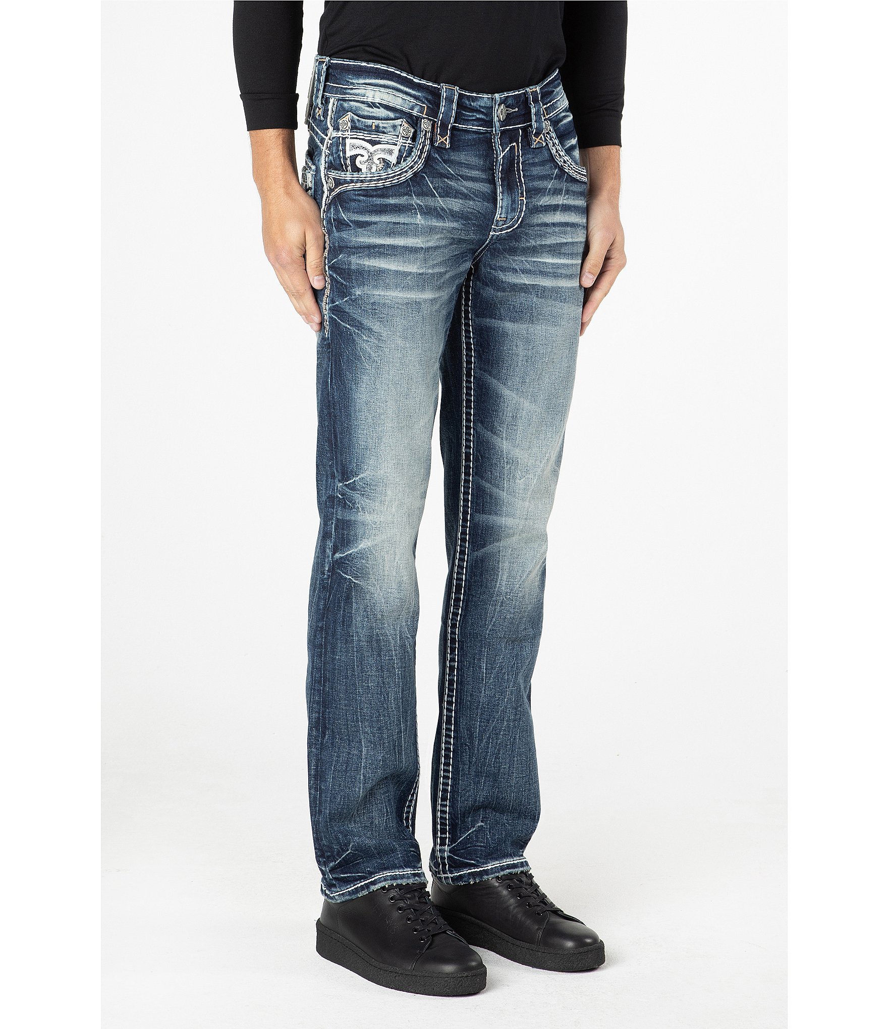 Rock Revival McHenry Straight Fit 32#double; Inseam Denim Jeans