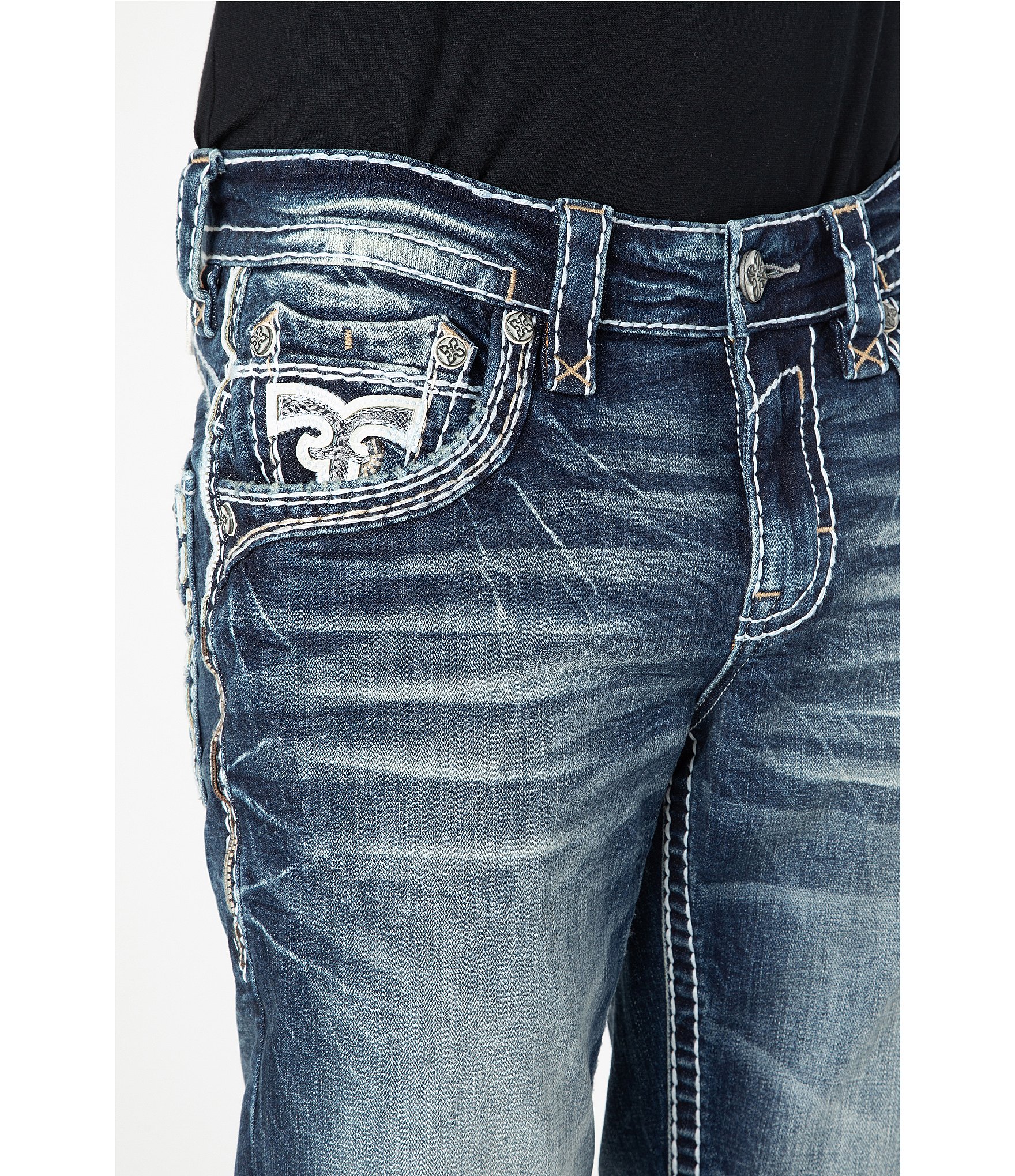 Rock Revival McHenry Straight Fit 32#double; Inseam Denim Jeans