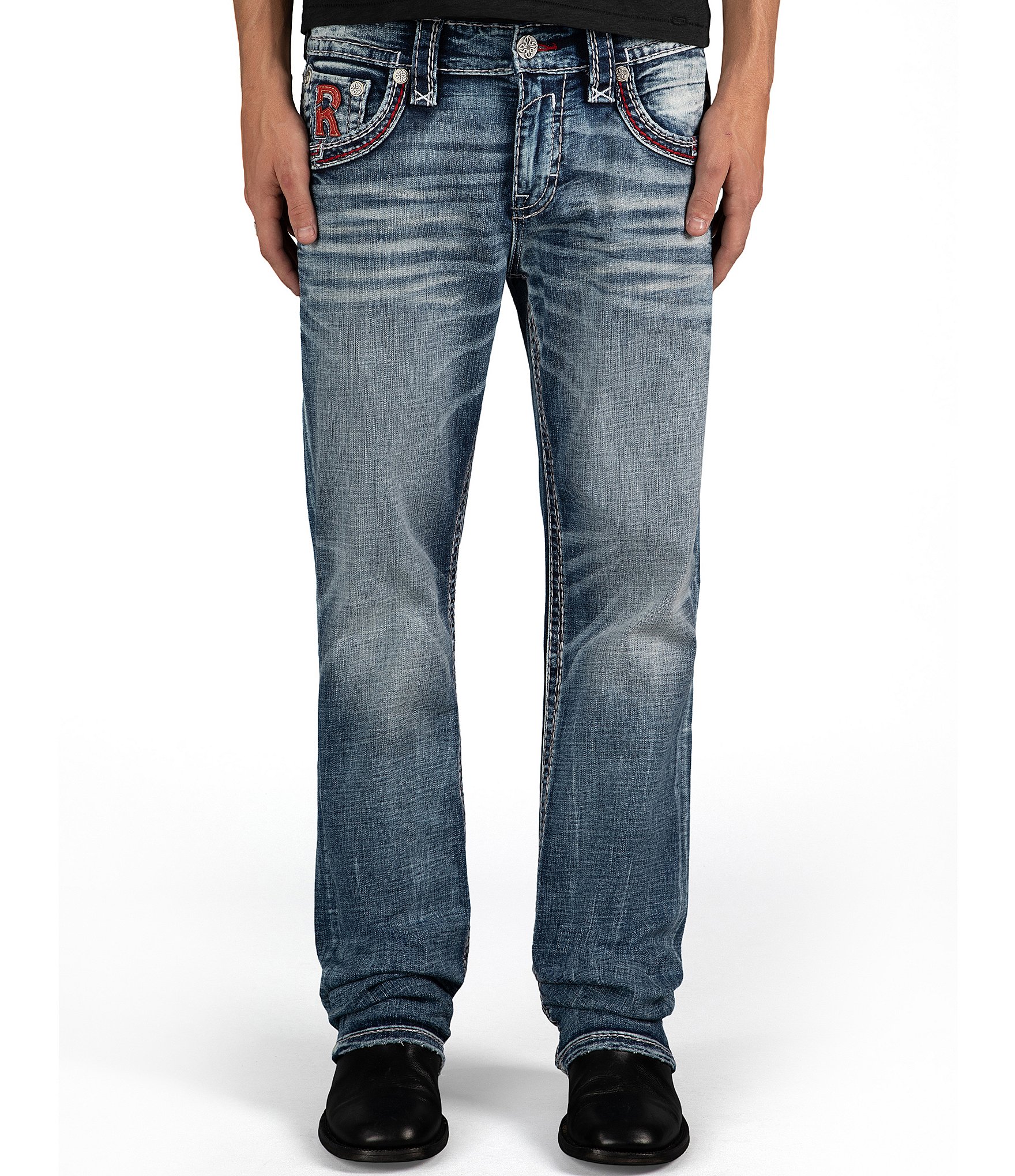 Jeans Donna Rock Revival – Bianco Fleur De Lis – Pelle E Cristalli – Boot Cut – Con Tasche - Foto 6