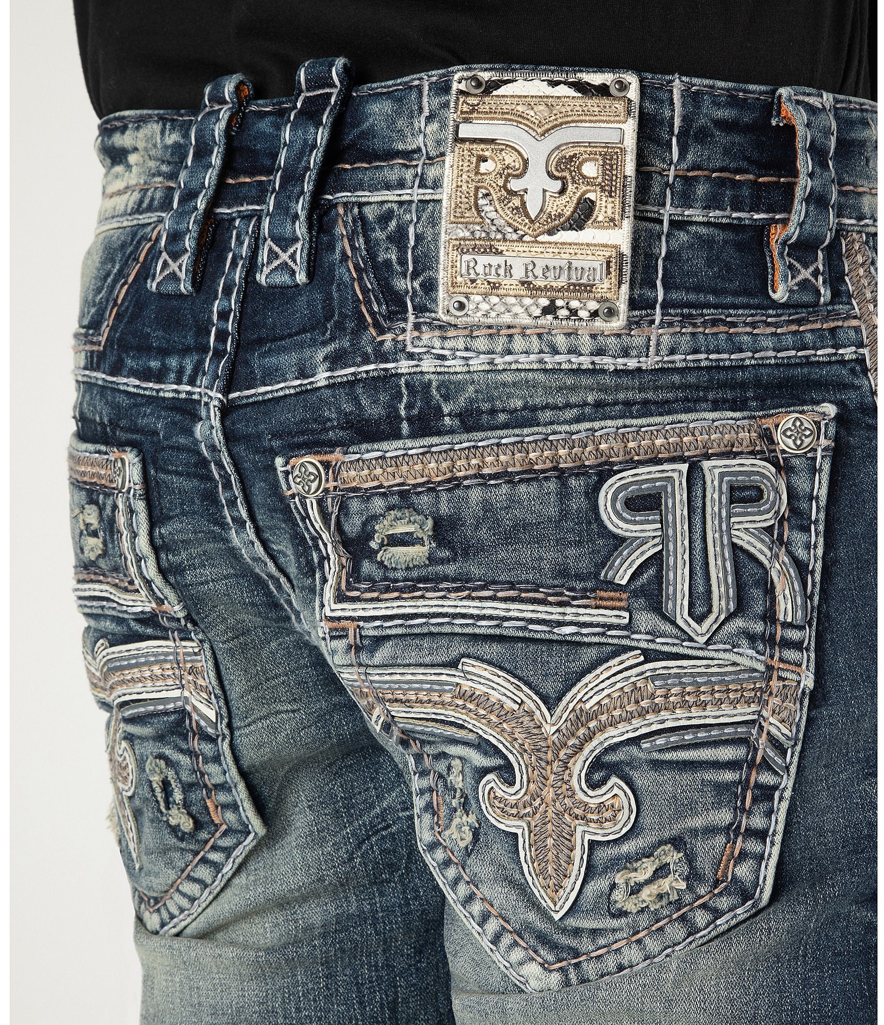 Rock Revival Seth Alt Straight-Leg Distressed Denim Jeans