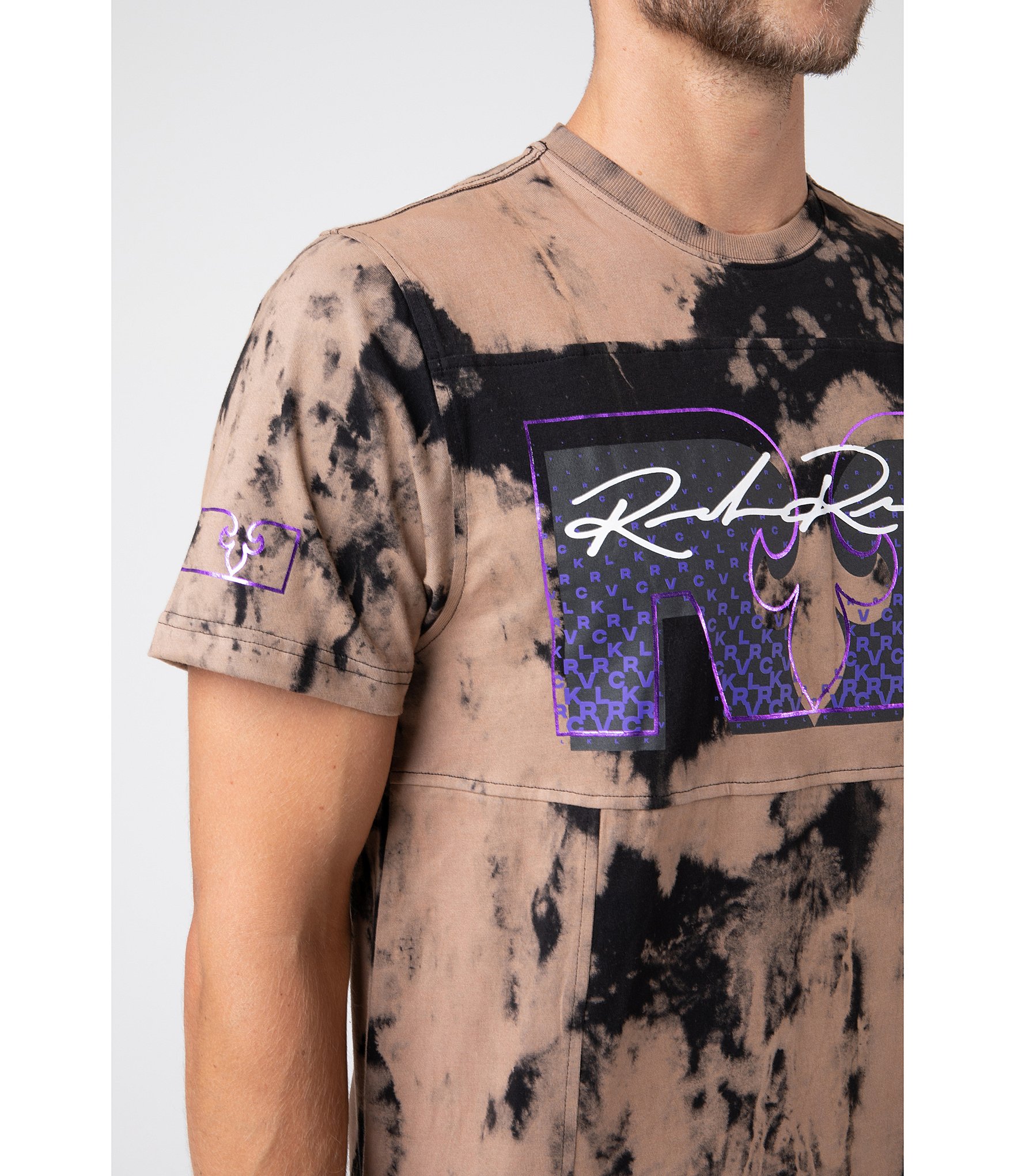 Rock Revival Short-Sleeve Metallic-Logo Tie-Dye T-Shirt