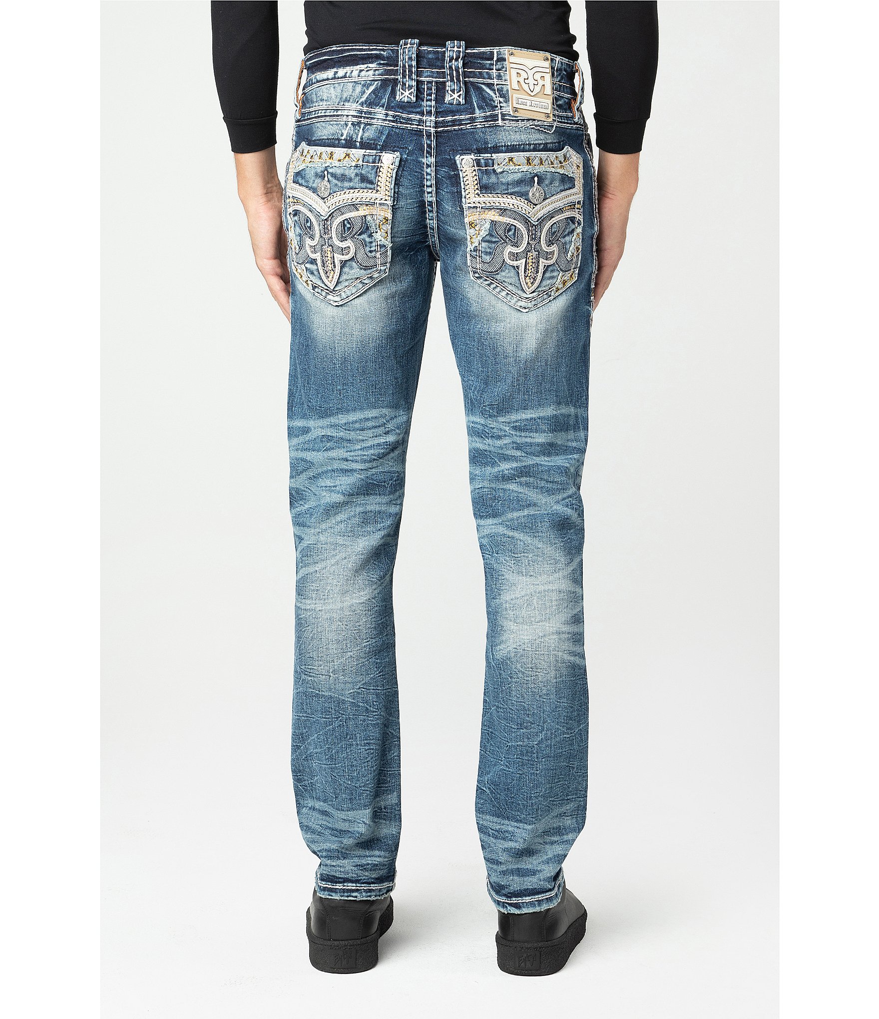 Rock Revival Zinfandel Straight Leg Stitched-Pocket Denim Jeans | Dillard's