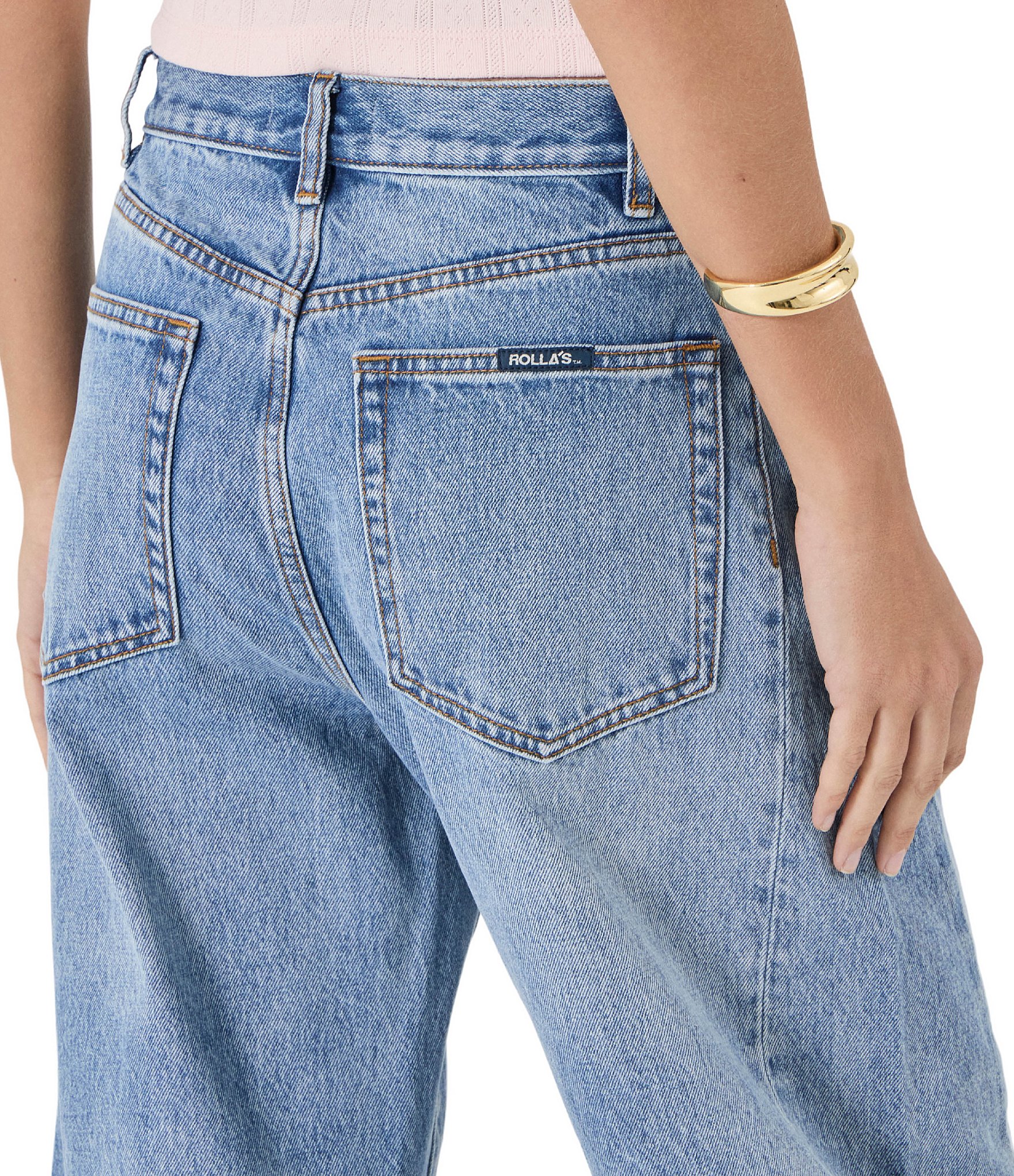Rolla's Arc Barrel Mid-Rise Wide Leg Denim Jeans