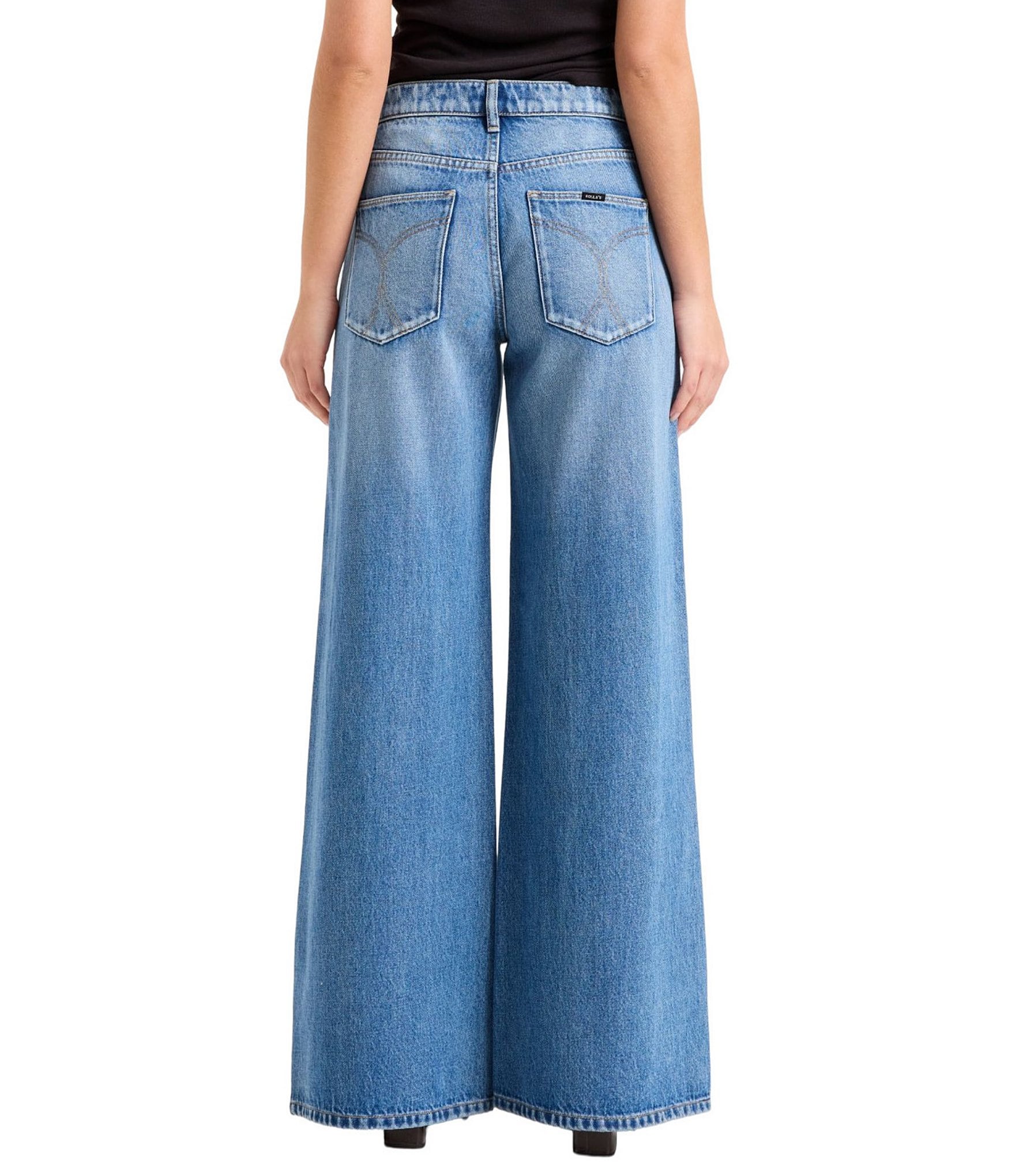 Rolla's Frankie Loose Wide Leg Mid Rise Denim Jeans