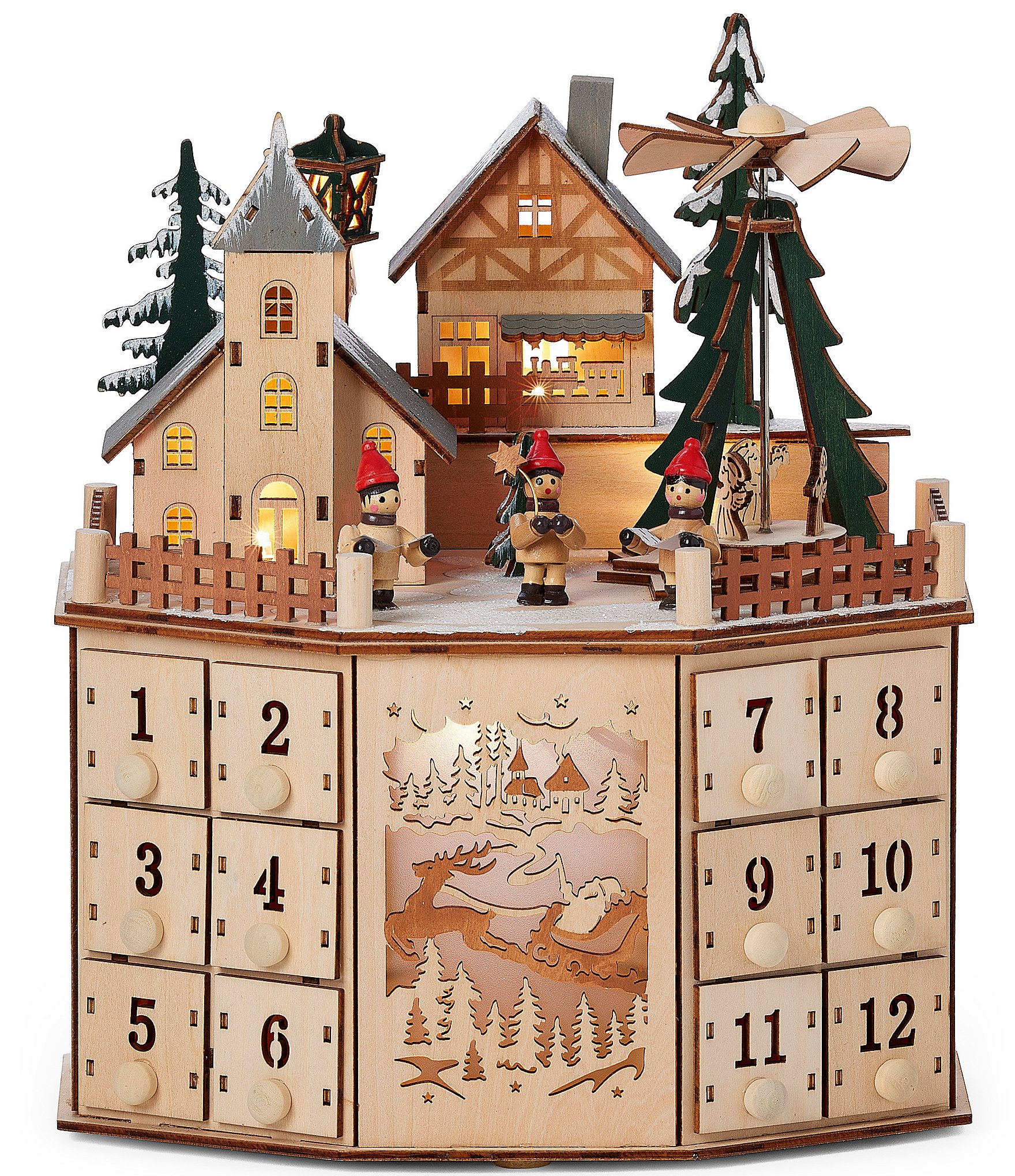 Roman 11.5 Inch LED Windmill Village Advent Calendar Dillard's