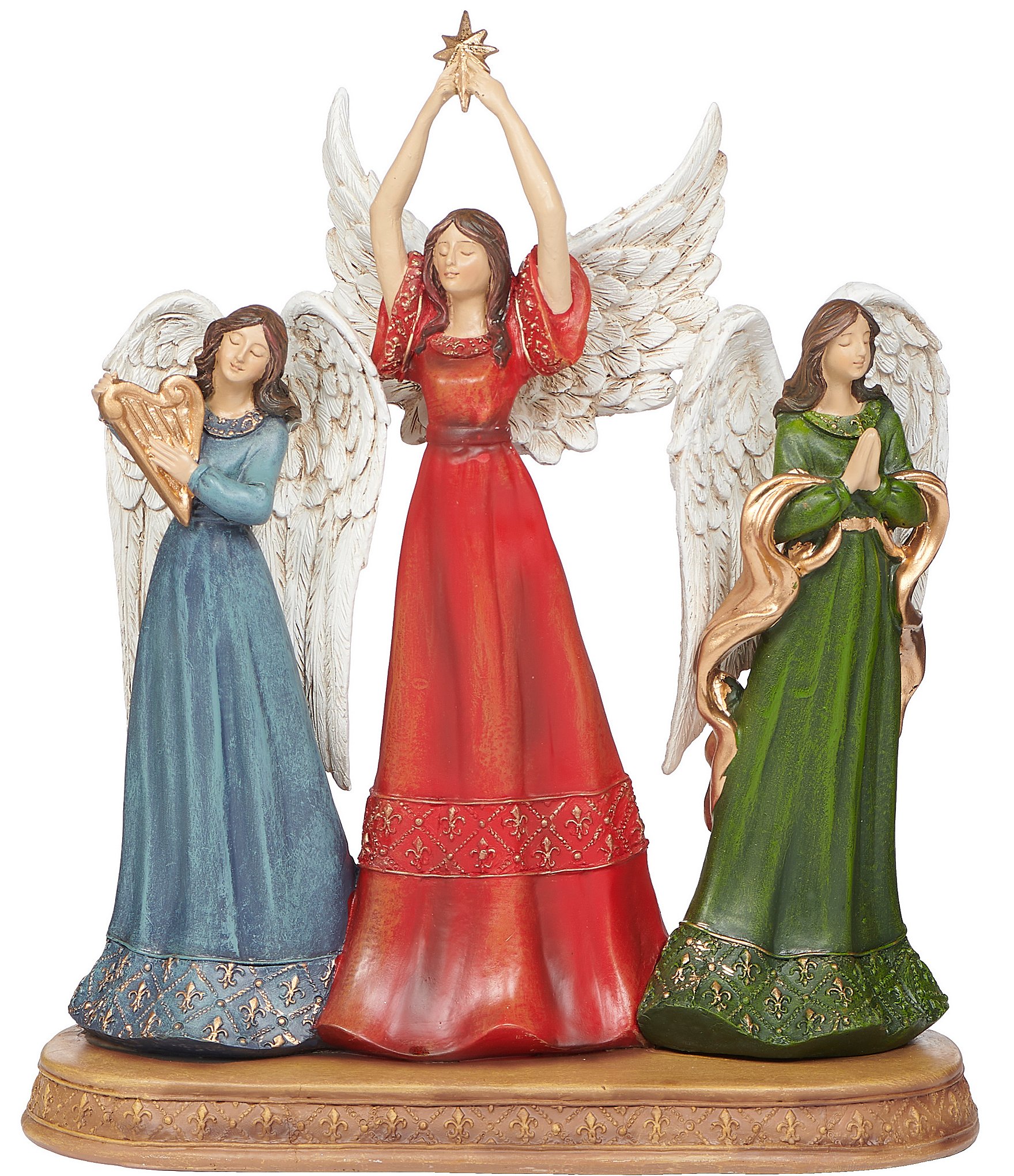 Roman Fleur-de-lis Triple Angels Figurine 