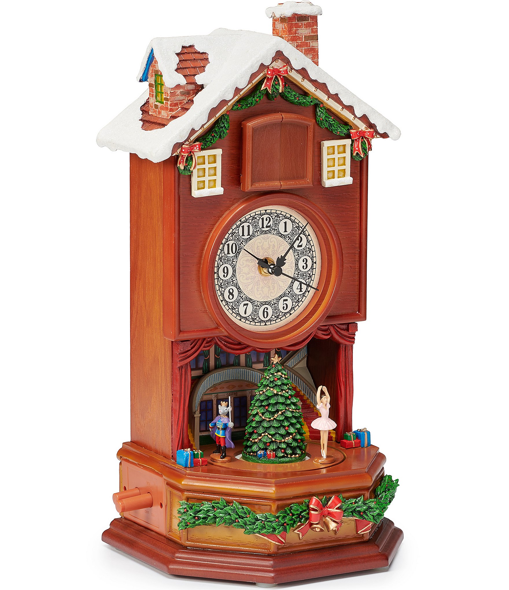 Roman Nutcracker LED Lighted Rotating Musical Clock