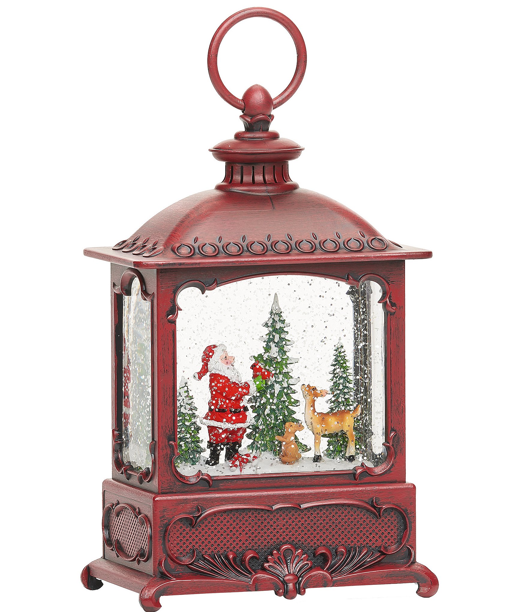 Roman Santa With Cardinals LED Swirl Glitterdome Lantern | Dillard's