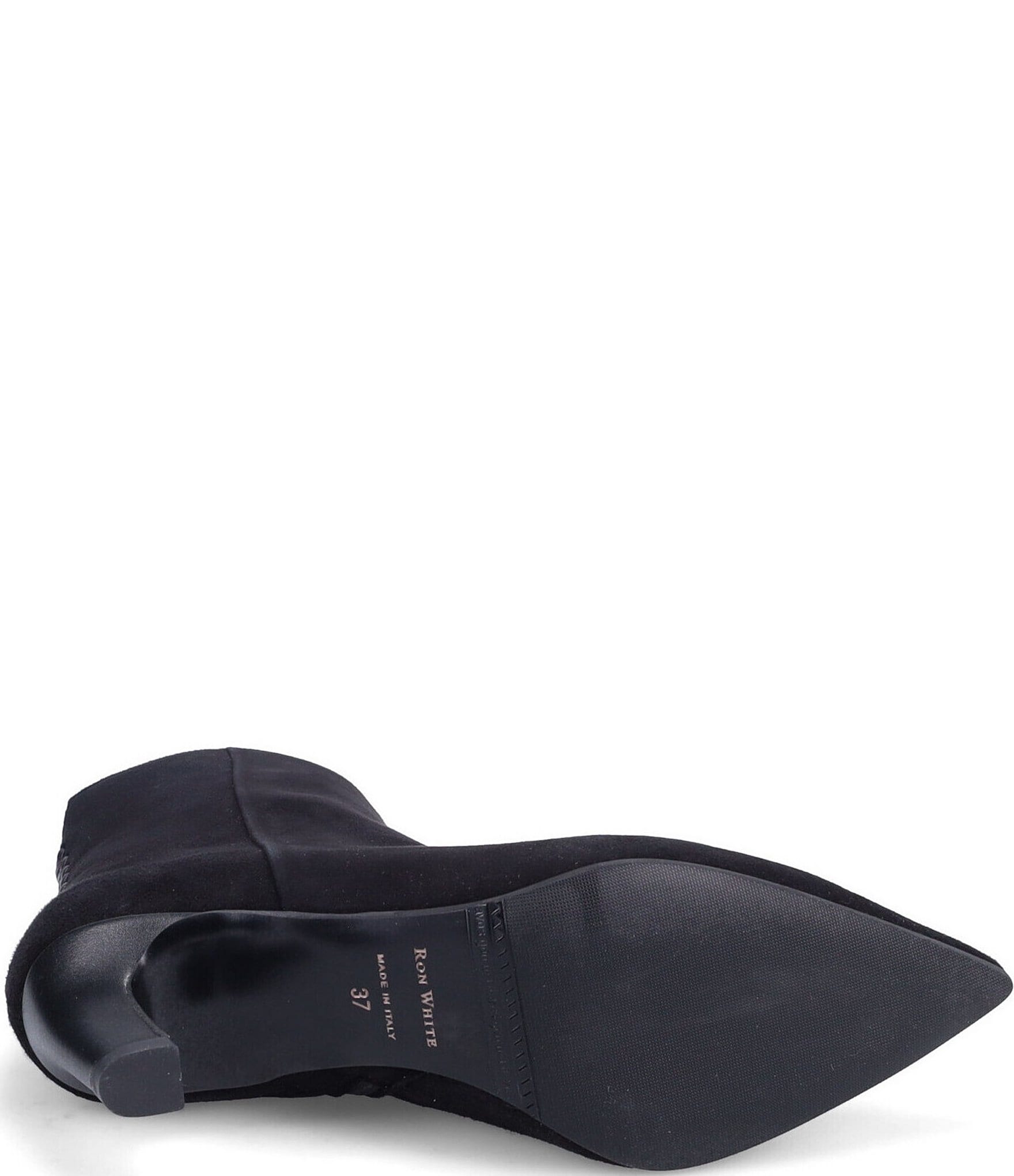 Ron White Loralie Cashmere Suede Whipstitch Kitten Heel Ankle Boots