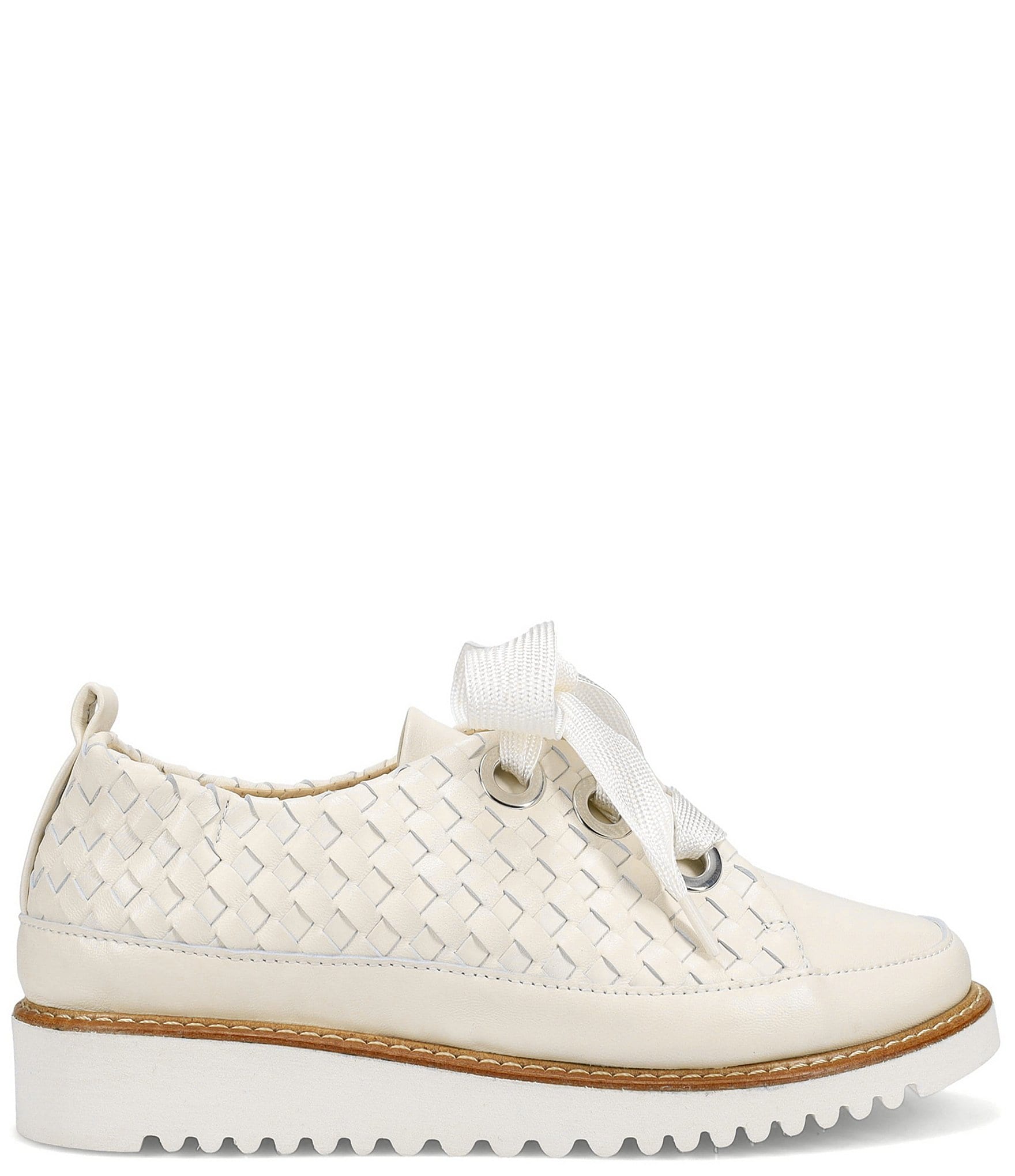 Ron White Noellen Woven Leather Lace Up Wedge Sneakers