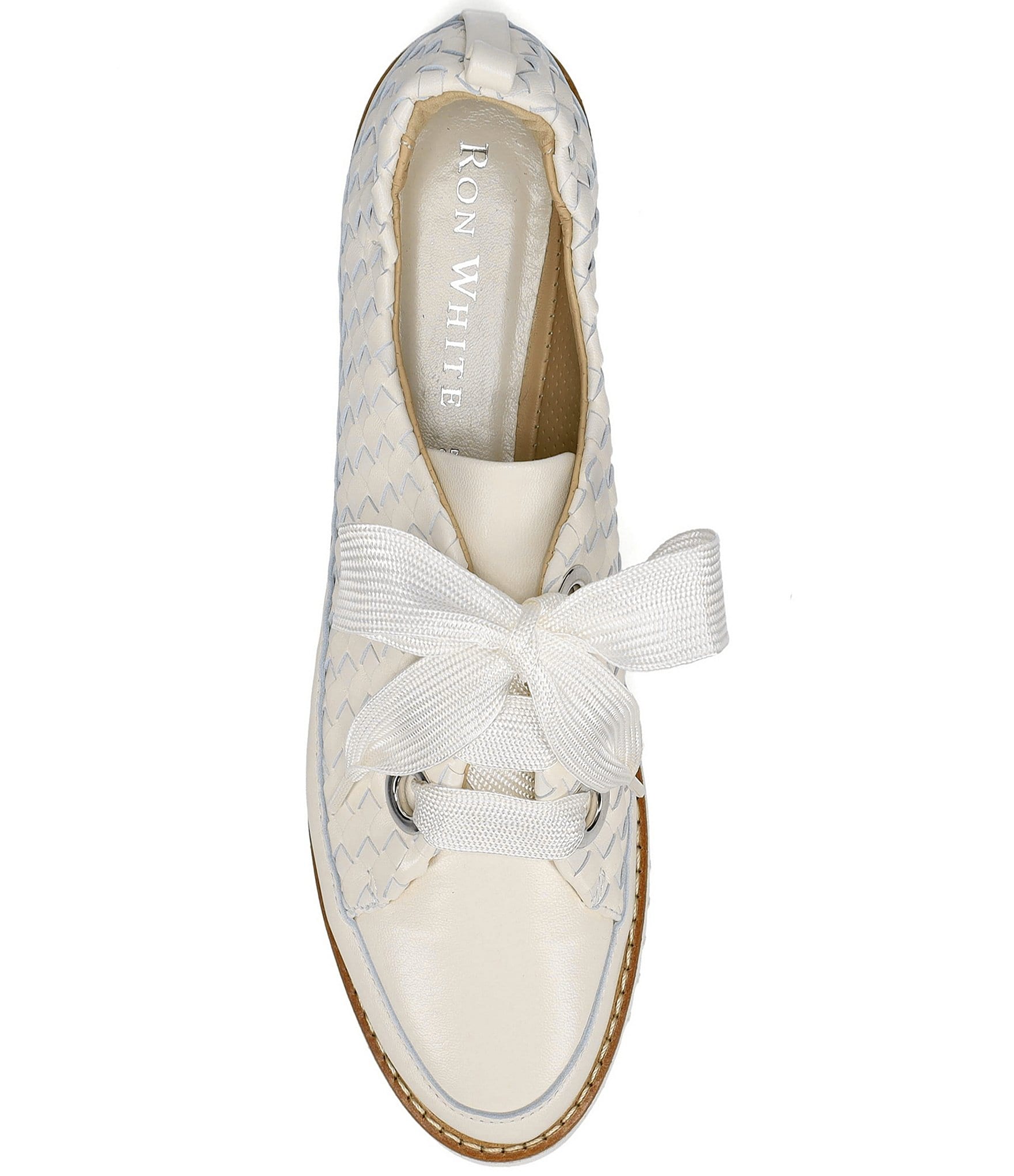 Ron White Noellen Woven Leather Lace Up Wedge Sneakers
