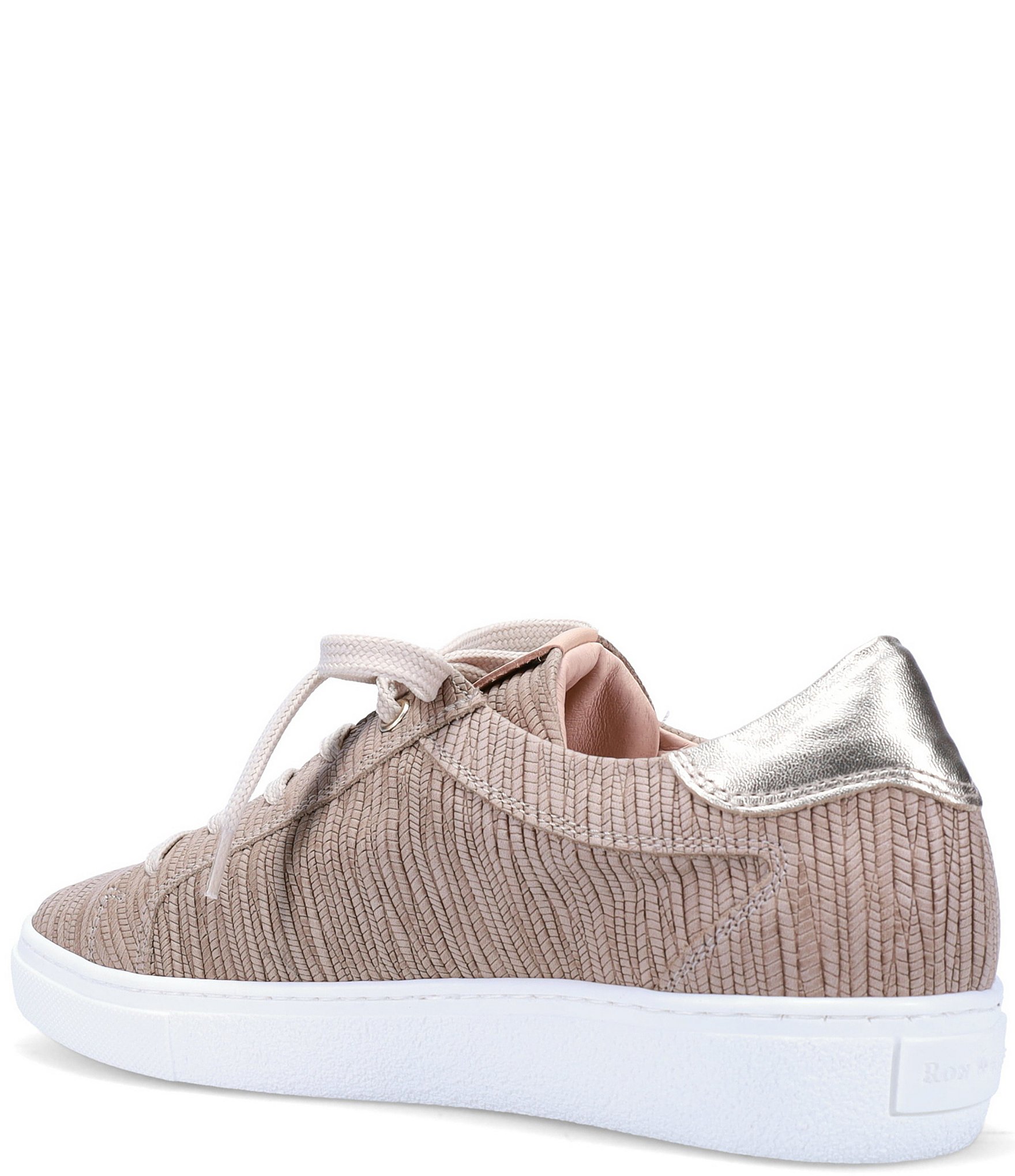 Ron White Oriya Epi Embossed Nubuck Side Zip Lace Up Platform Sneakers