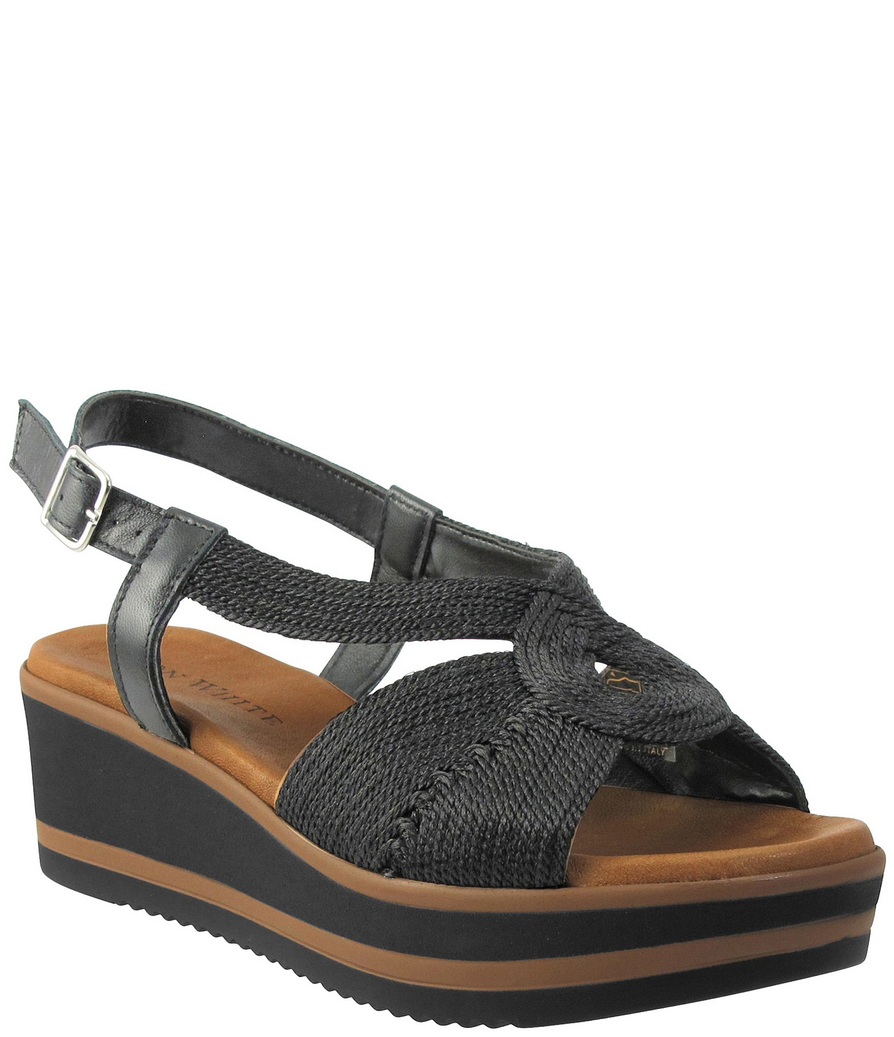 Ron White Payton Weatherproof Raffia Platform Wedge Sandals | Dillard's