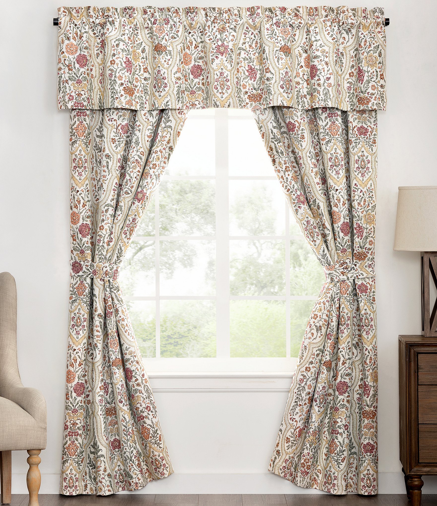 Rose Tree Baroda Botanical Floral Window Treatments